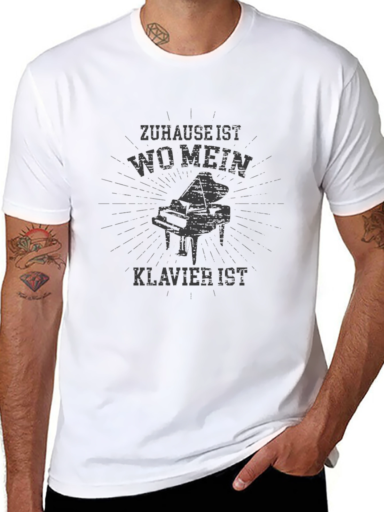 Piano T-Shirt - Zuhause Ist Wo Mein Klavier Ist