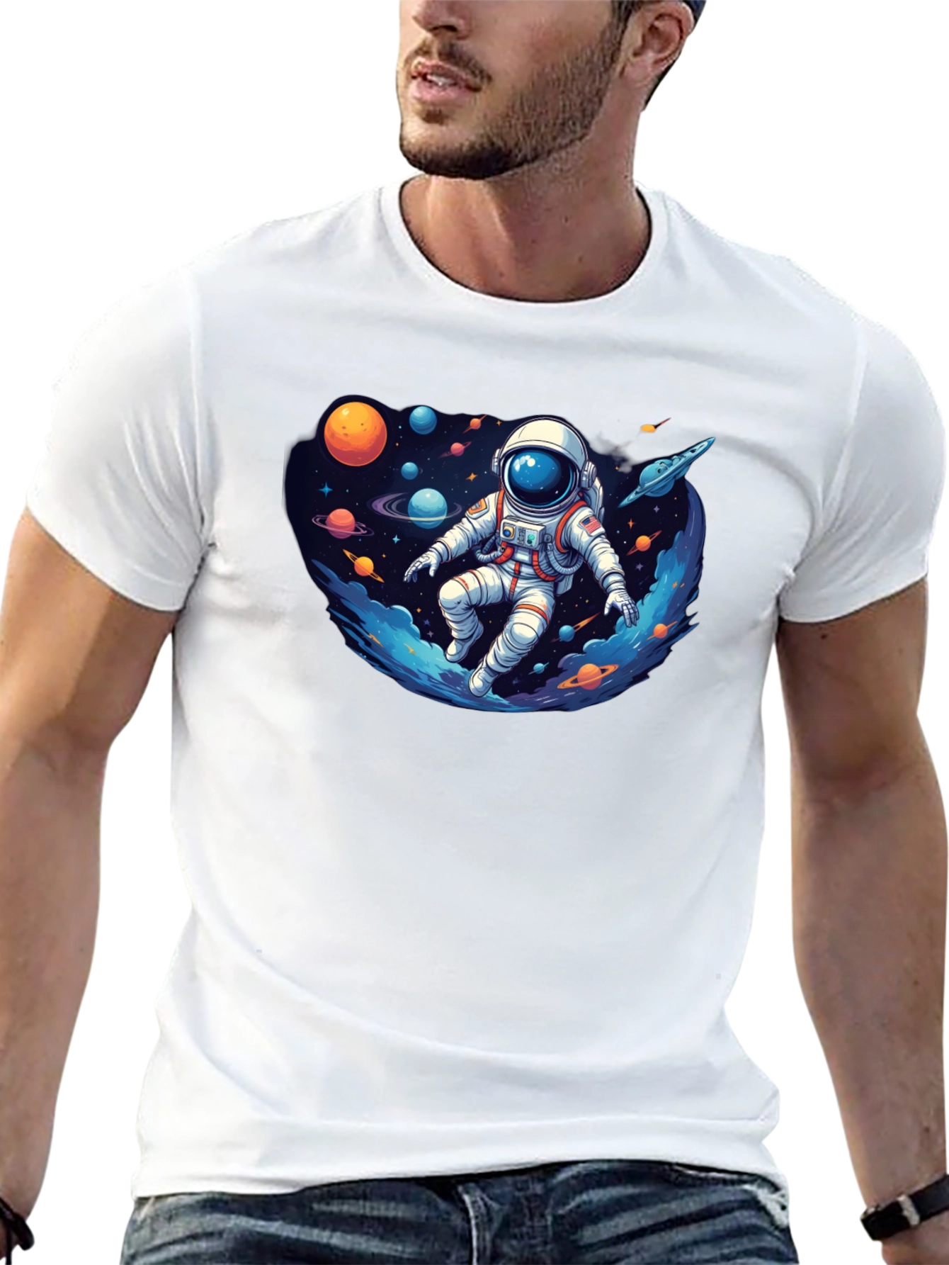 Astronaut in Space Graphic T-Shirt