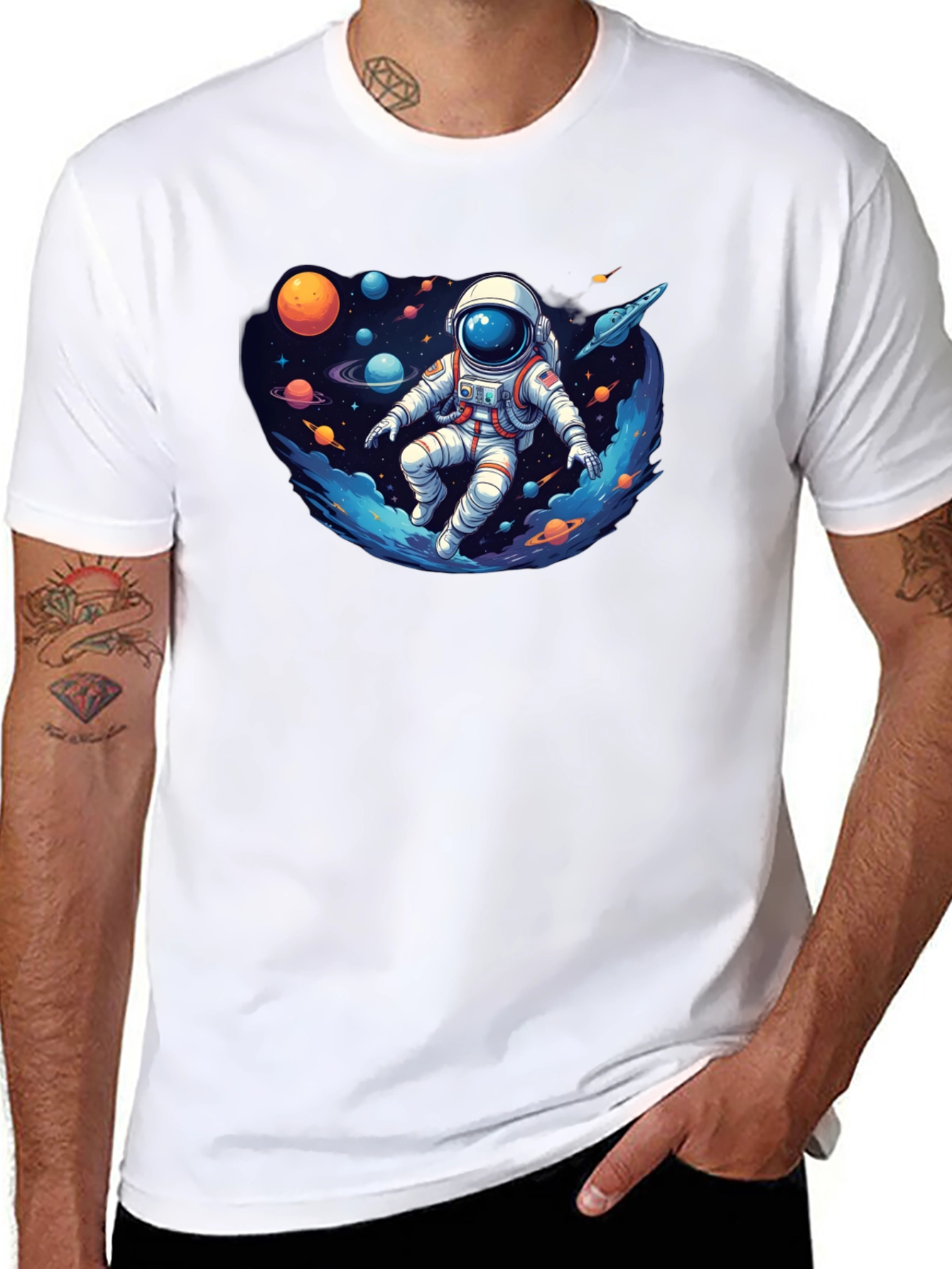 Astronaut in Space Graphic T-Shirt