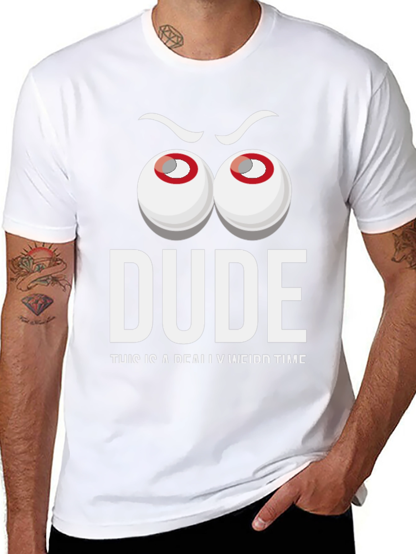 Dude Weird Time Graphic Tee - Funny Mens T-Shirt