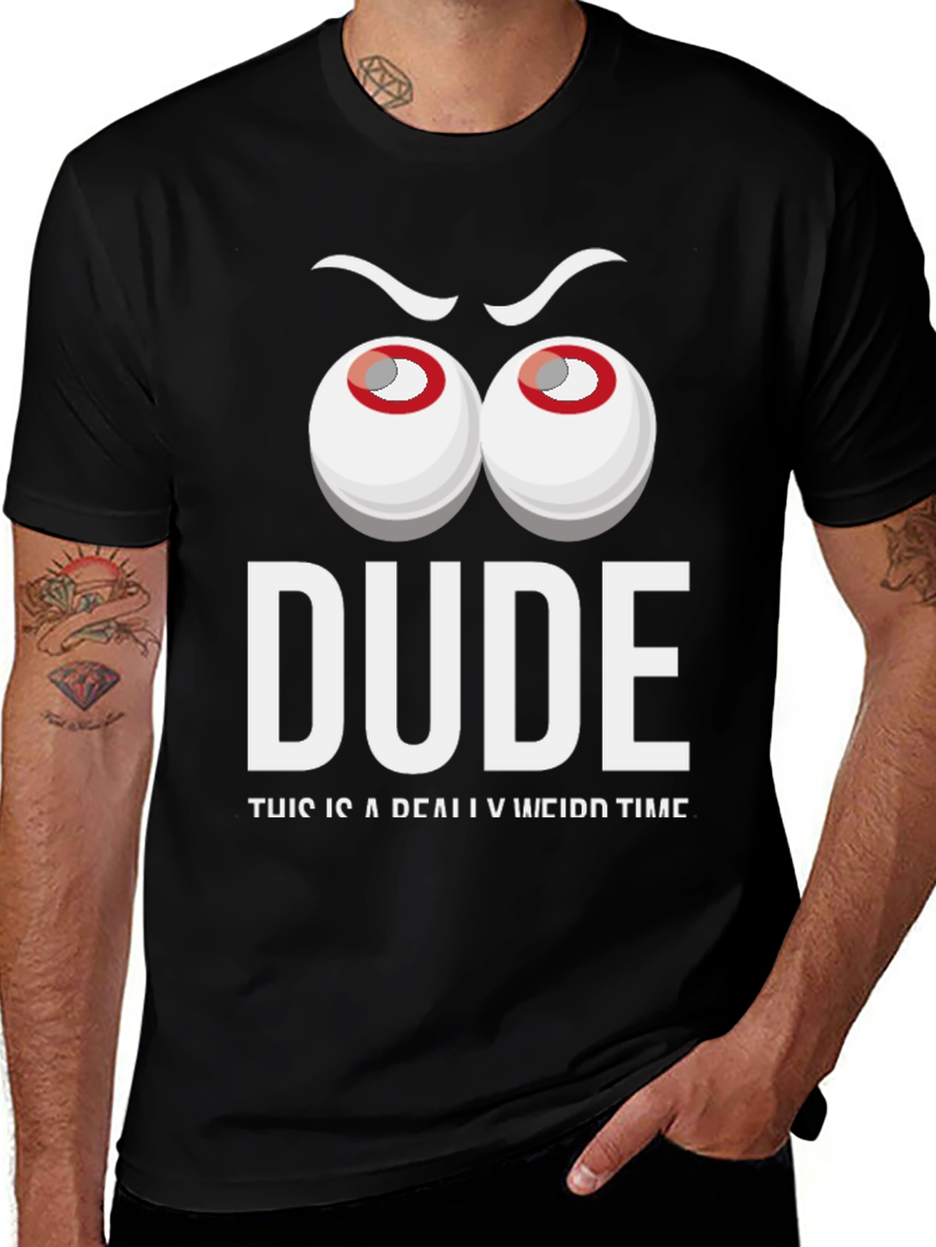 Dude Weird Time Graphic Tee - Funny Mens T-Shirt