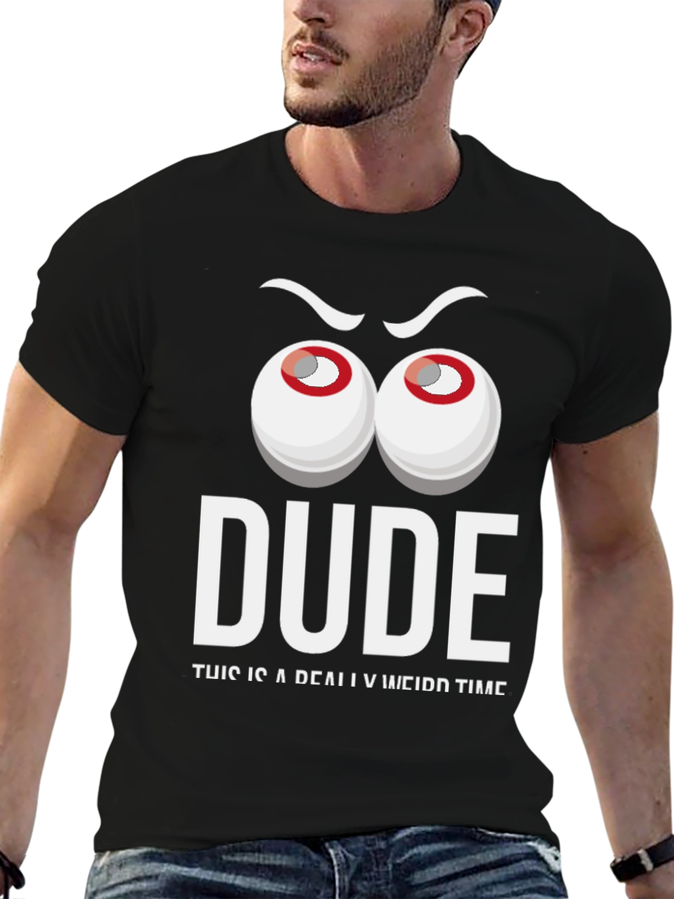 Dude Weird Time Graphic Tee - Funny Mens T-Shirt