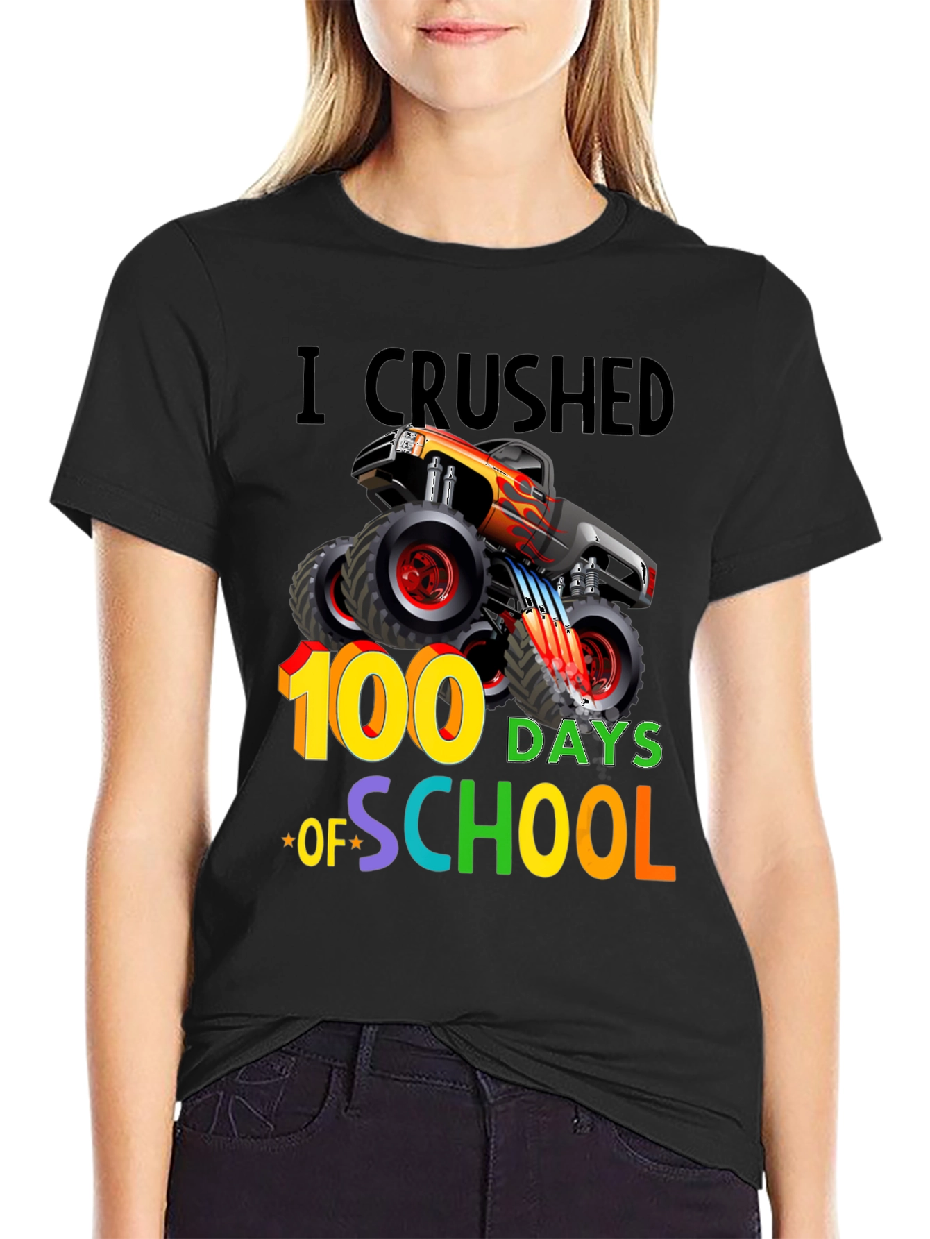 100 Days of School Monster Truck Graphic Tee