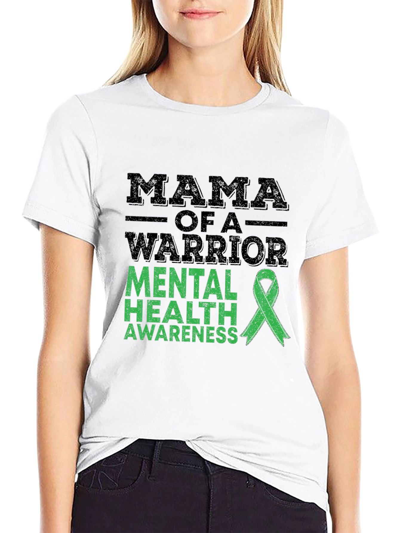 Mama Warrior Mental Health Awareness Ribbon T-Shirt