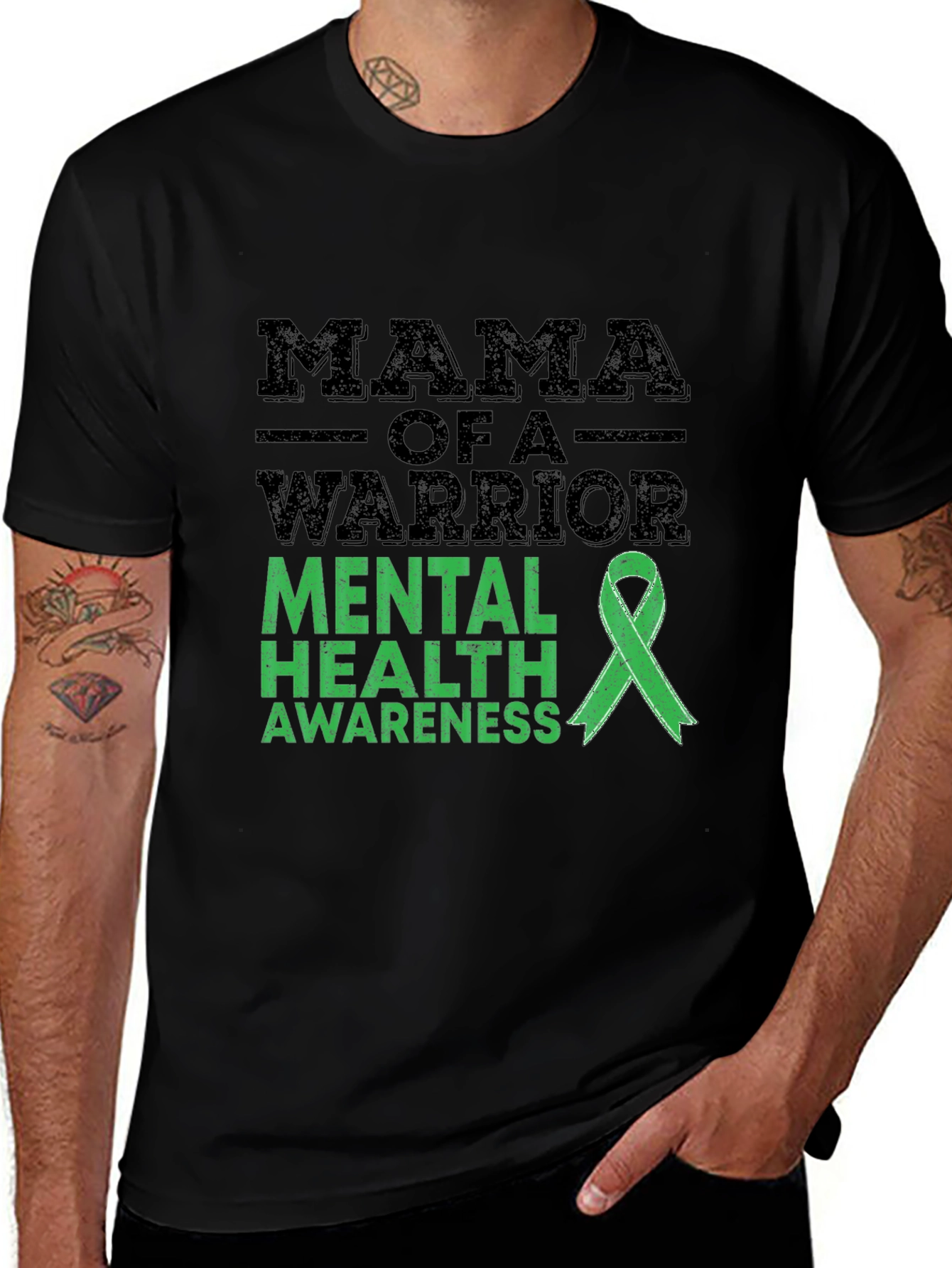 Mama Warrior Mental Health Awareness Ribbon T-Shirt