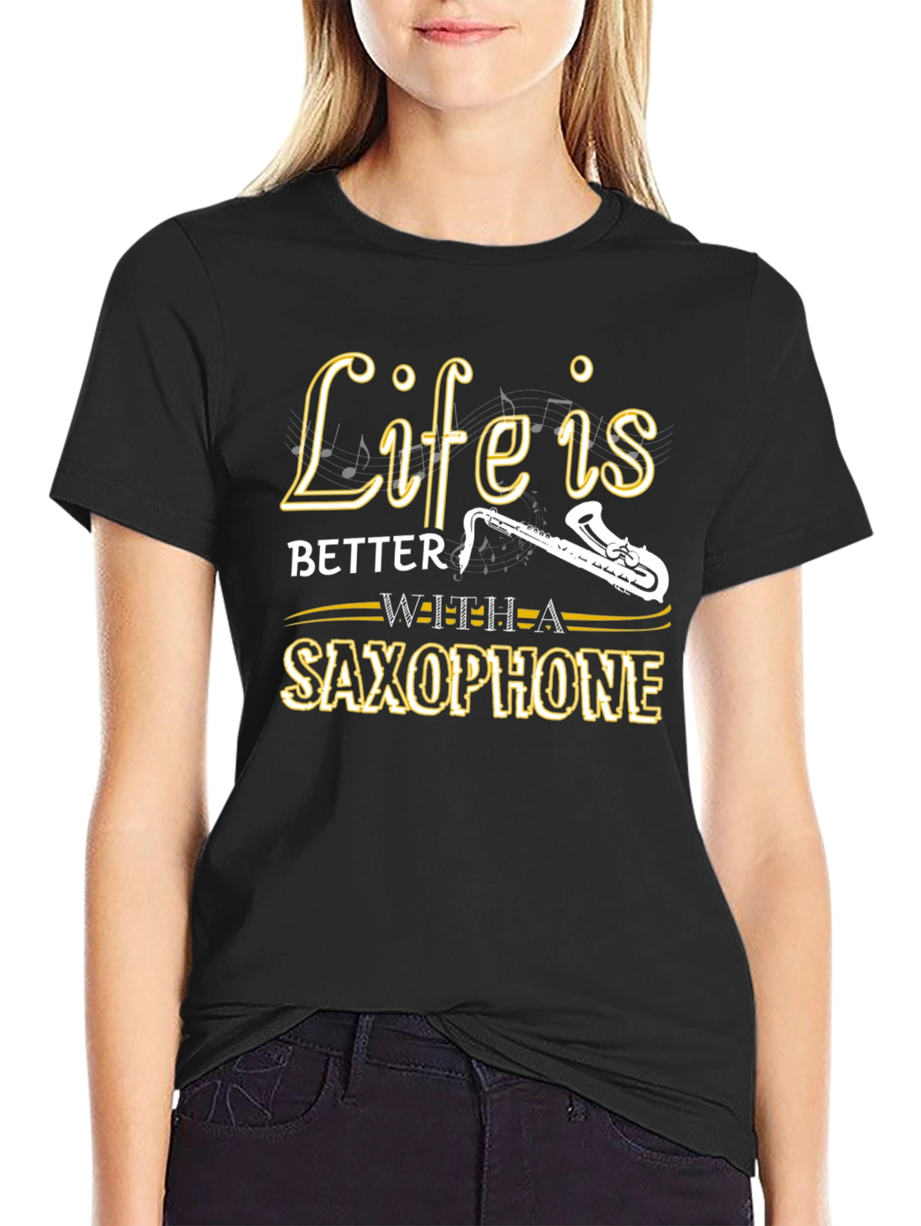 Life is Better with a Saxophone Graphic T-Shirt