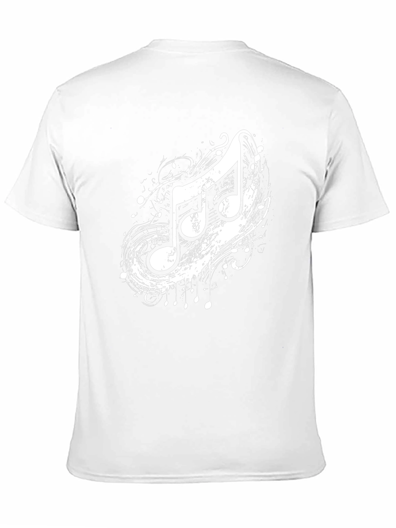 Music Notes Graphic Tee - Black Cotton T-Shirt
