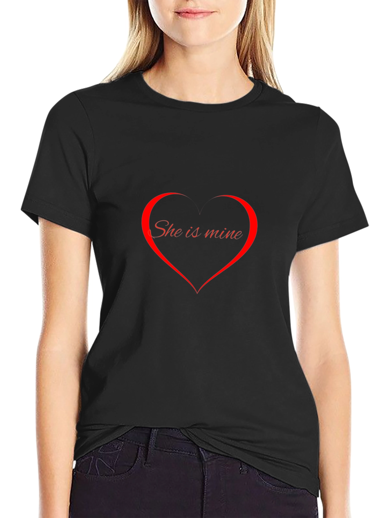 She is Mine Heart Graphic T-Shirt