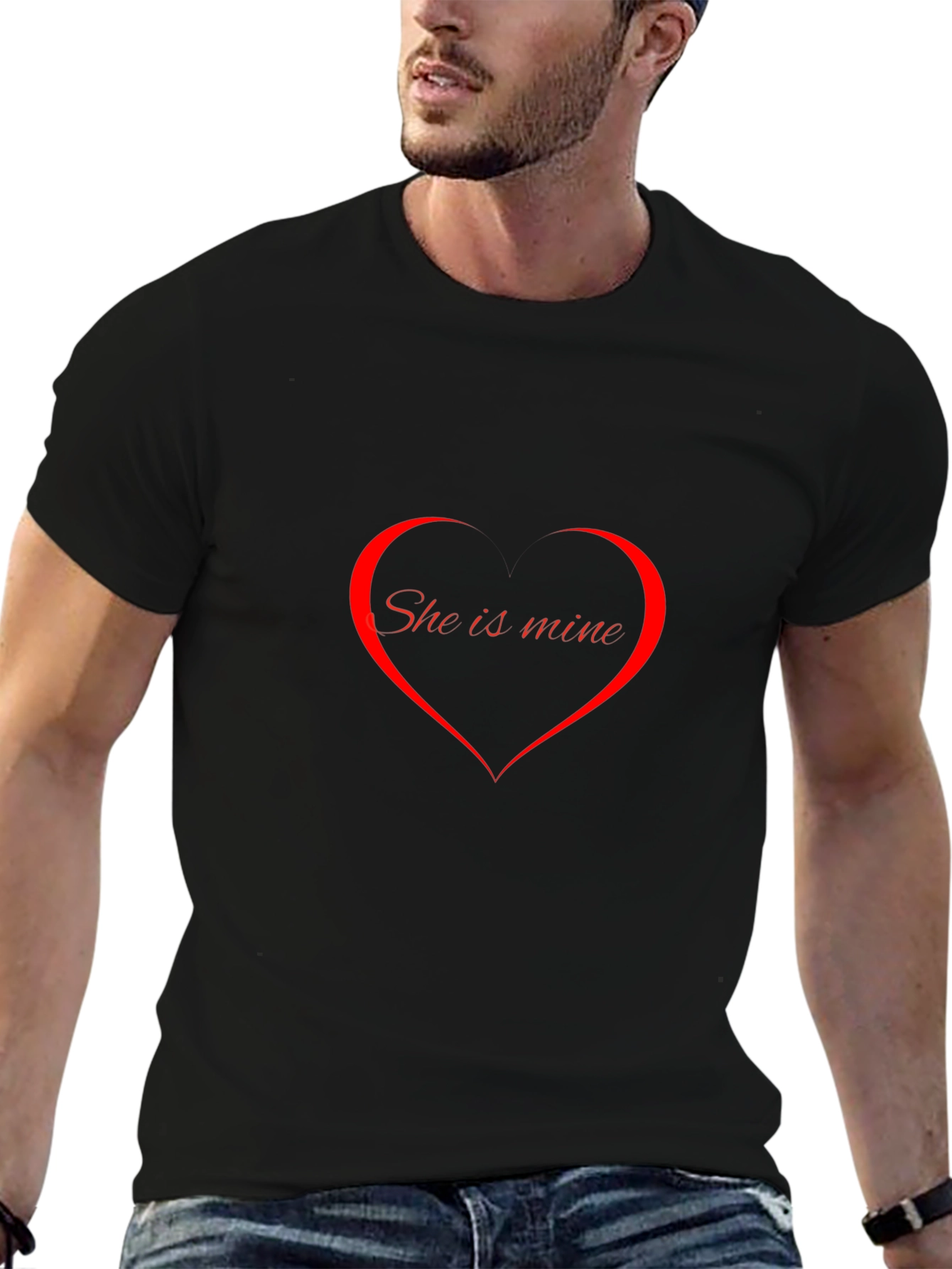 She is Mine Heart Graphic T-Shirt