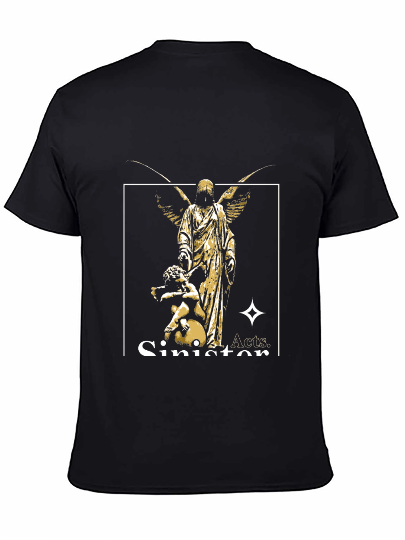 Sinister Acts Graphic Print Black T-Shirt