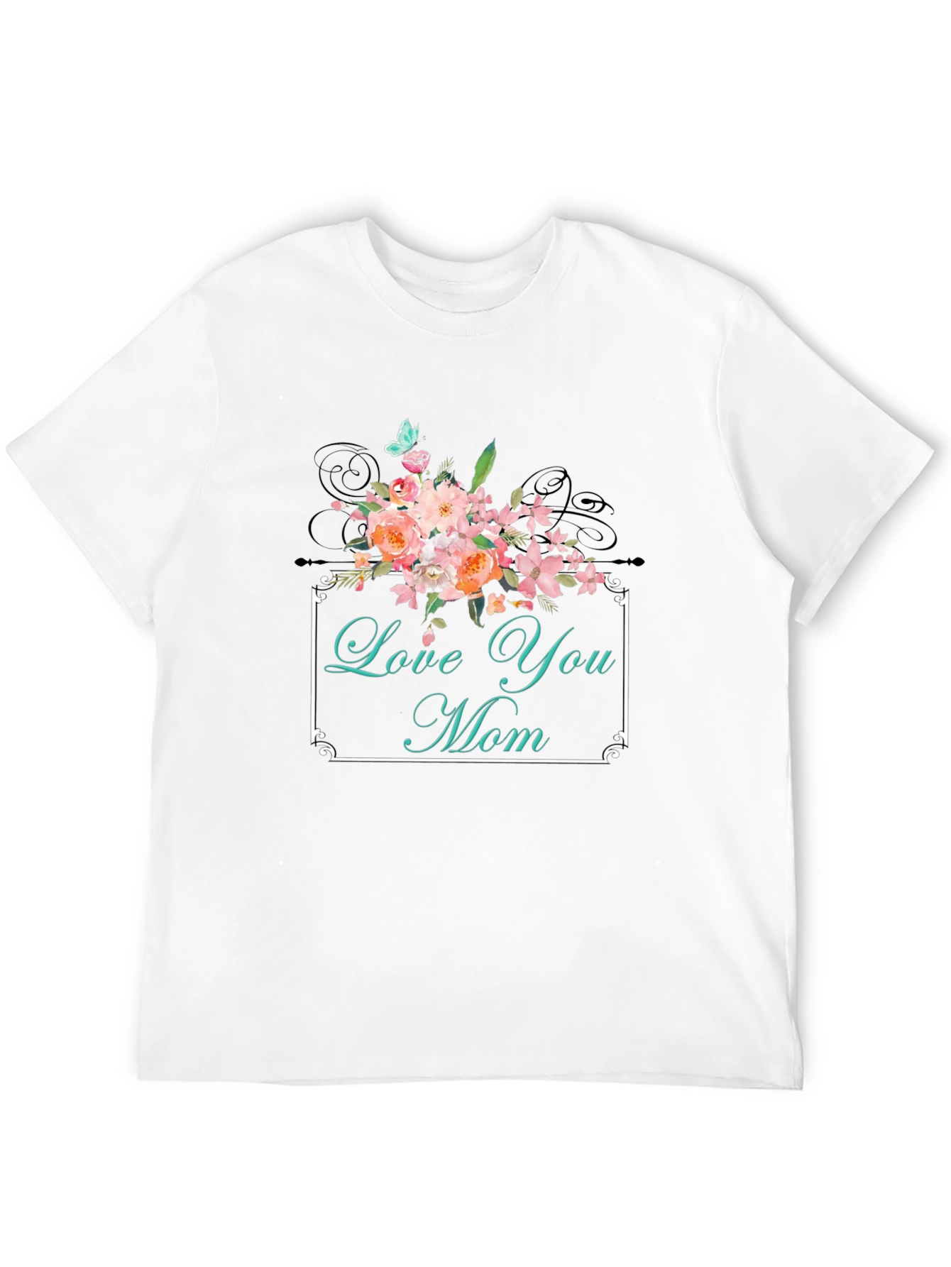 Love You Mom Floral Graphic T-Shirt