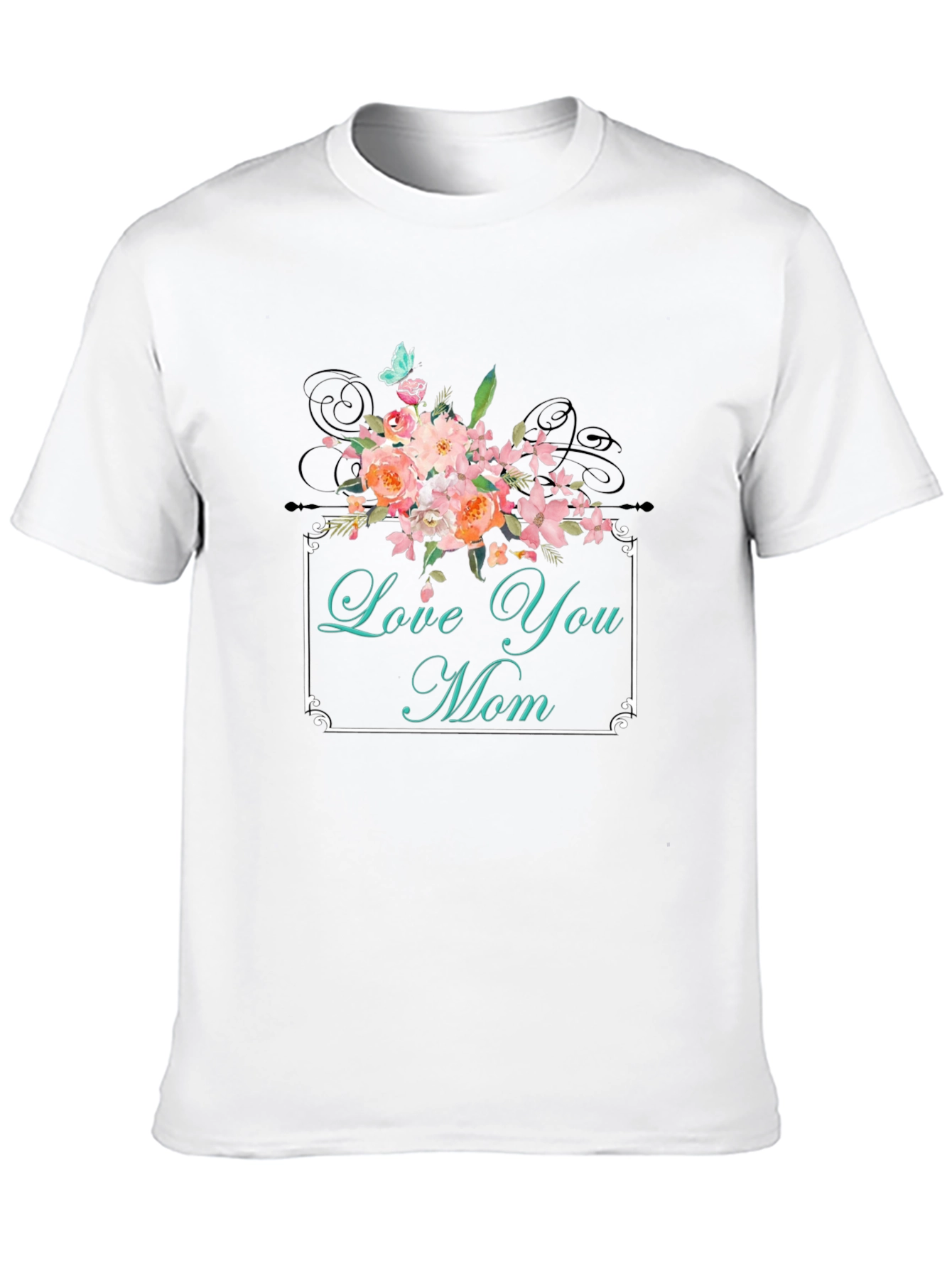 Love You Mom Floral Graphic T-Shirt
