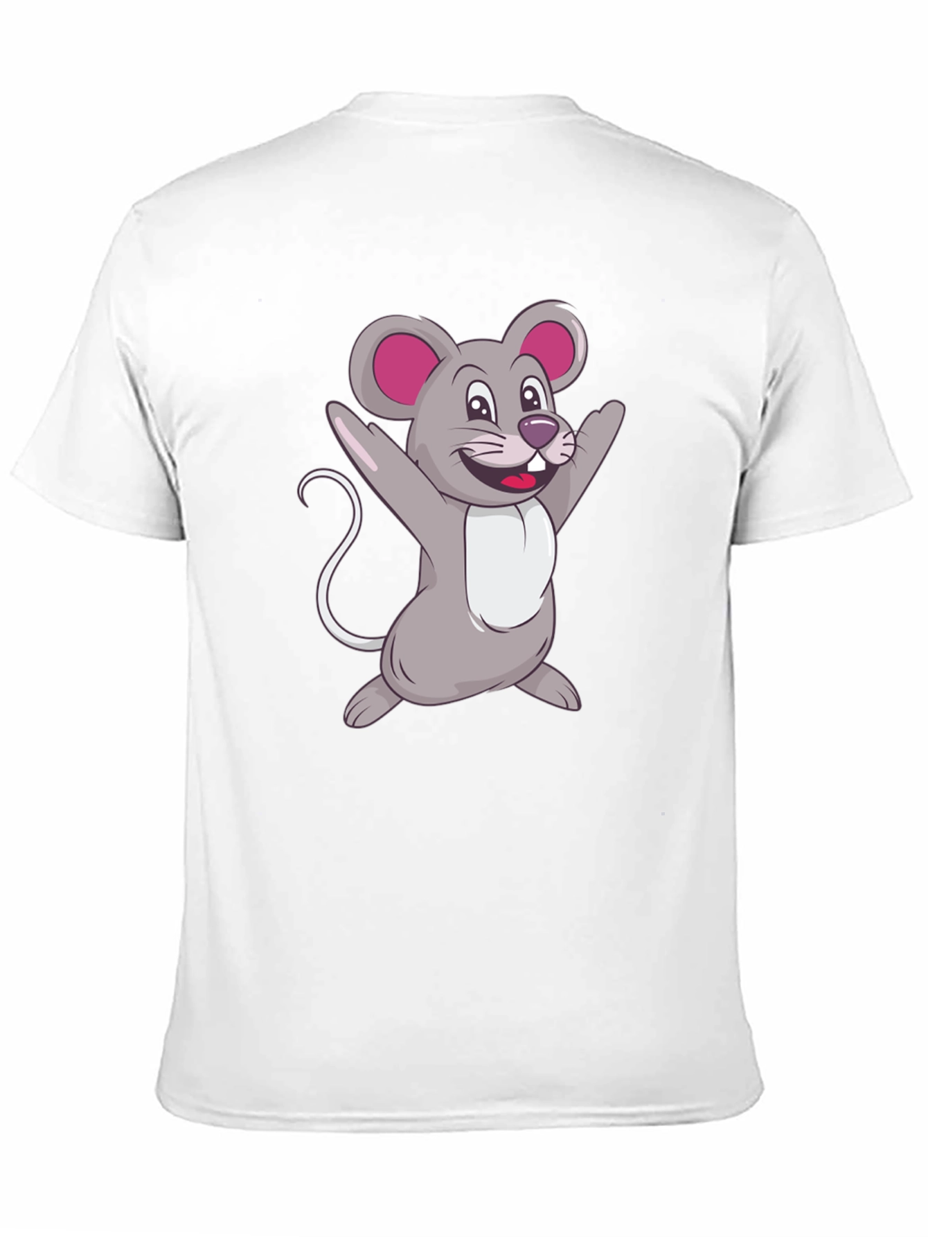 Cartoon Mouse Graphic Tee - Black Casual T-Shirt