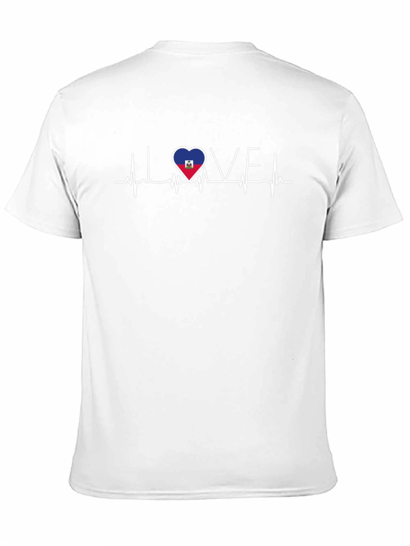 I Love Haiti Heartbeat Flag T-Shirt