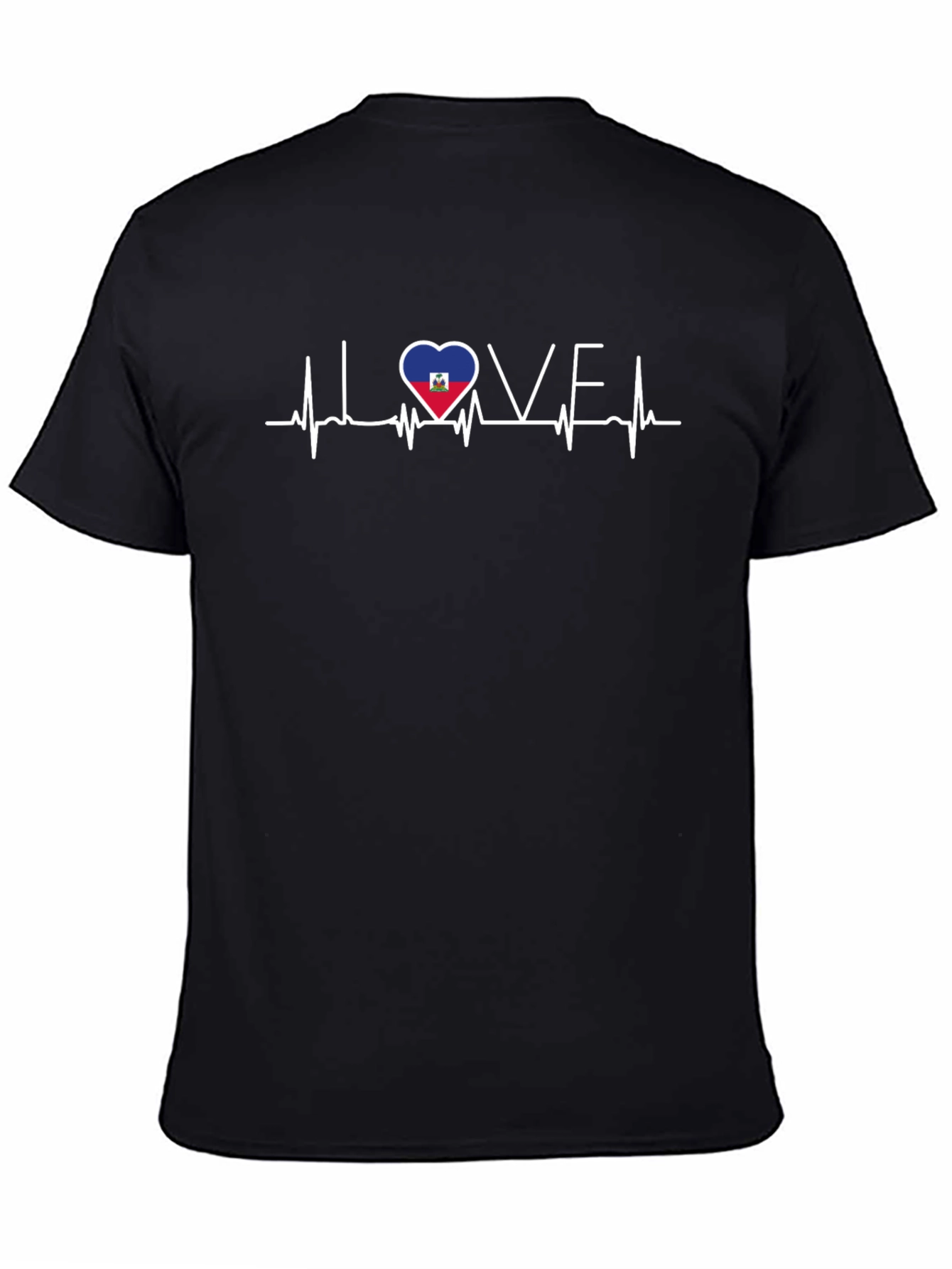 I Love Haiti Heartbeat Flag T-Shirt
