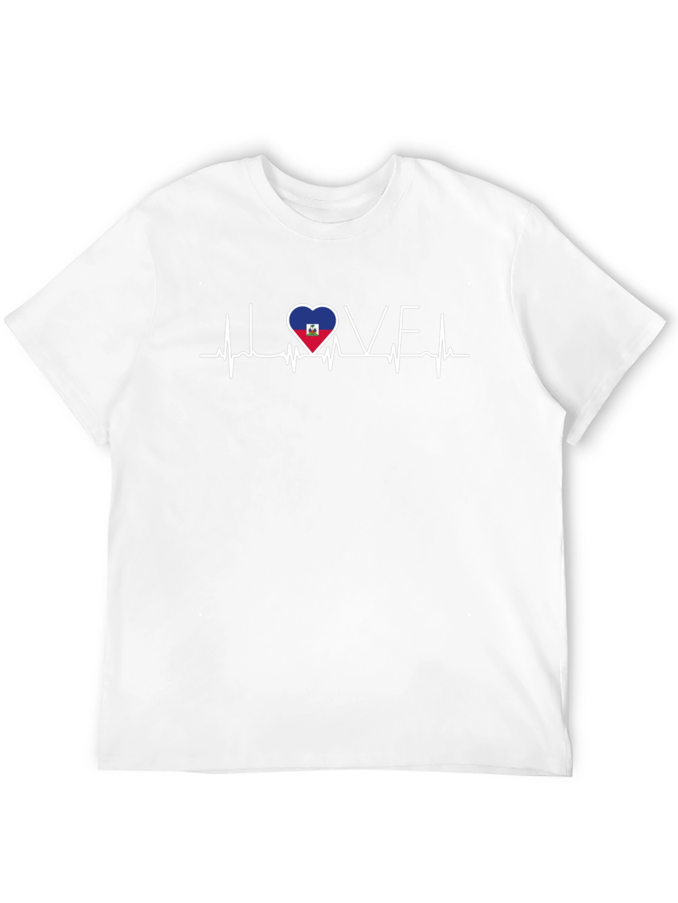 I Love Haiti Heartbeat Flag T-Shirt