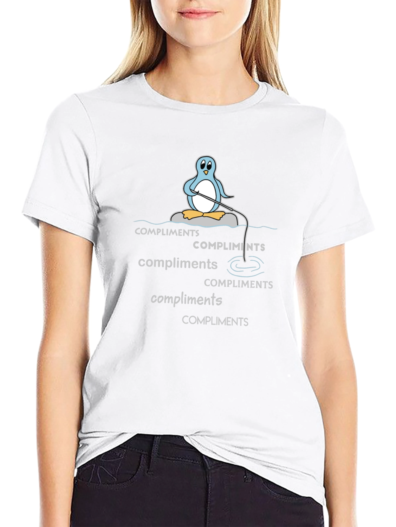 Compliments Penguin Graphic Tee - Black