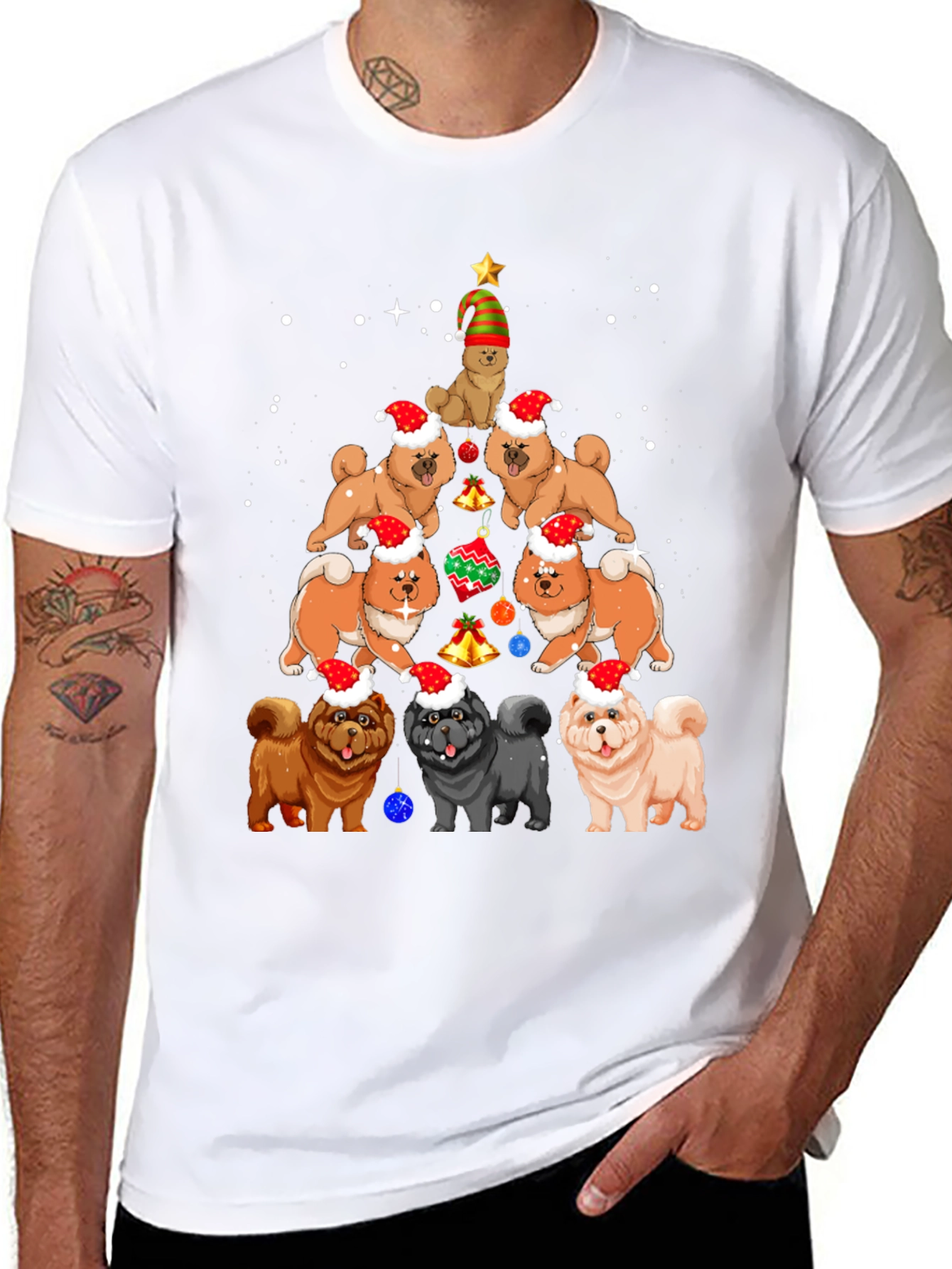 Christmas Chow Chow Dog Tree T-Shirt
