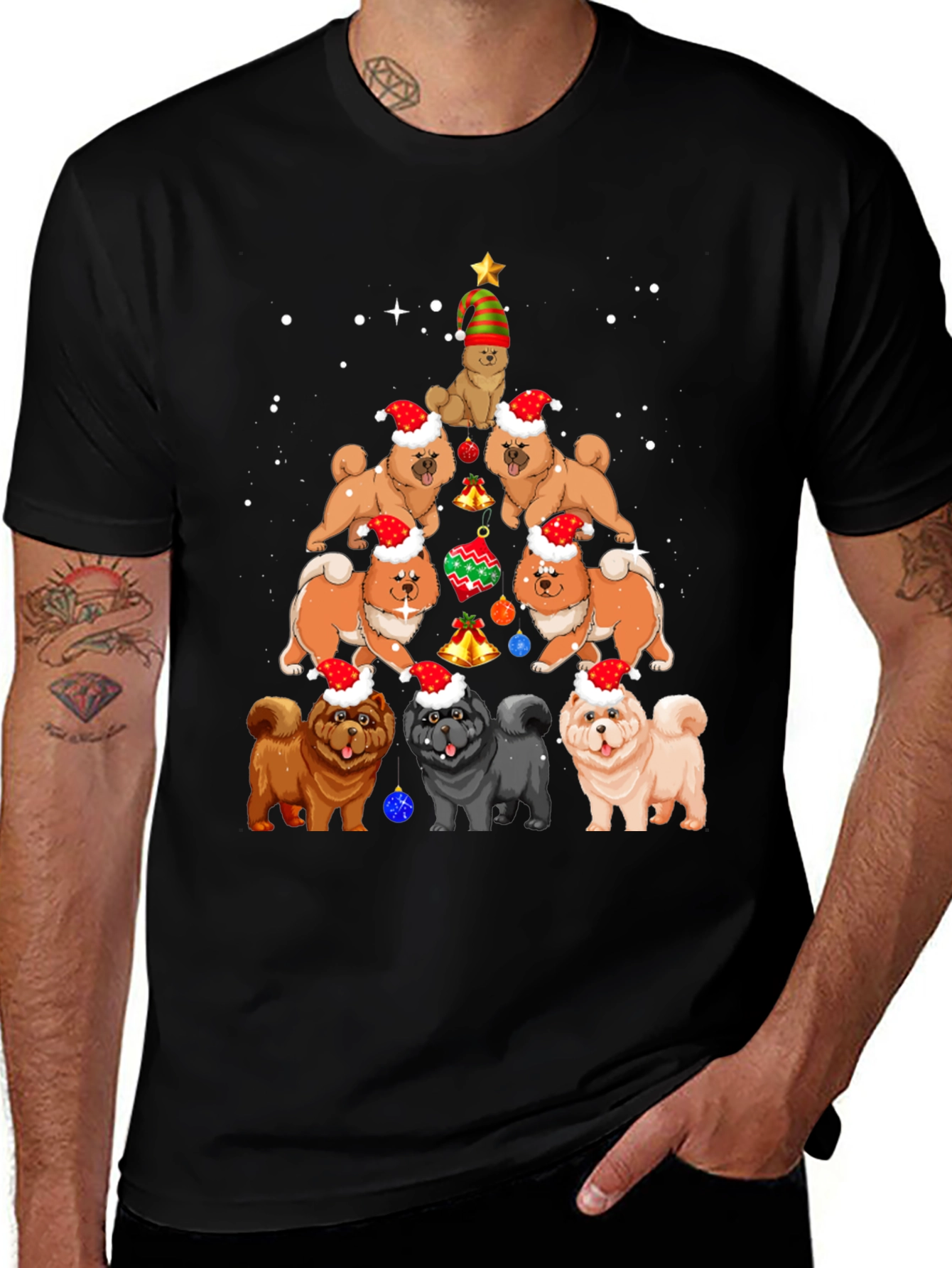 Christmas Chow Chow Dog Tree T-Shirt