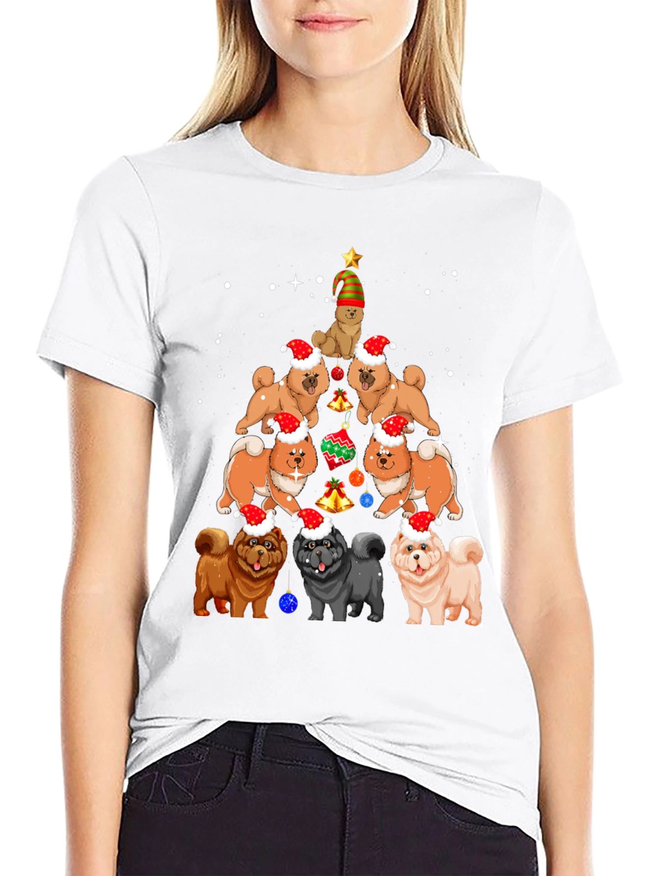 Christmas Chow Chow Dog Tree T-Shirt