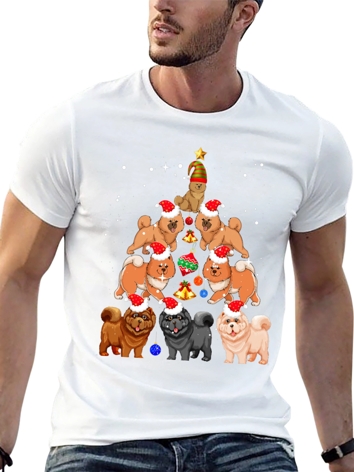 Christmas Chow Chow Dog Tree T-Shirt