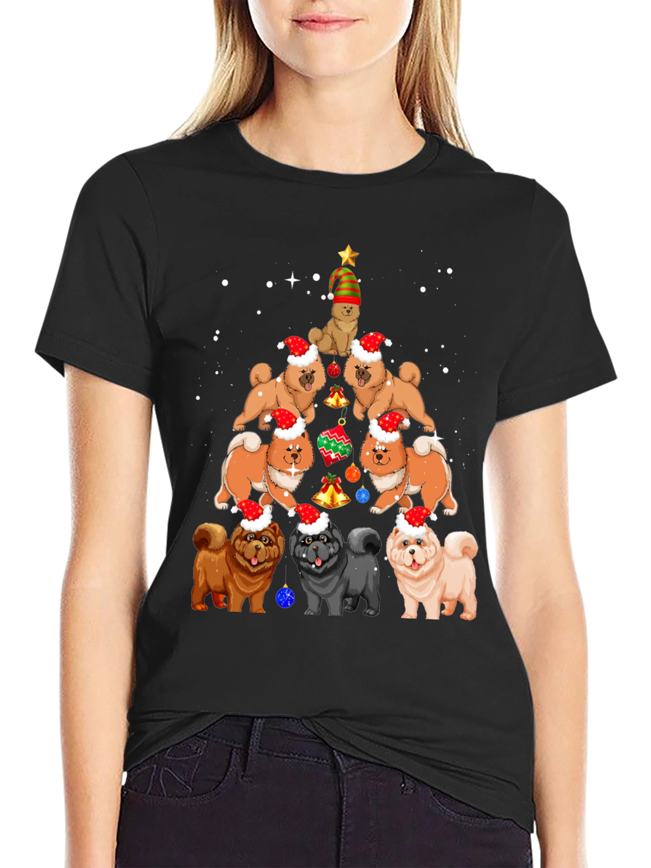 Christmas Chow Chow Dog Tree T-Shirt