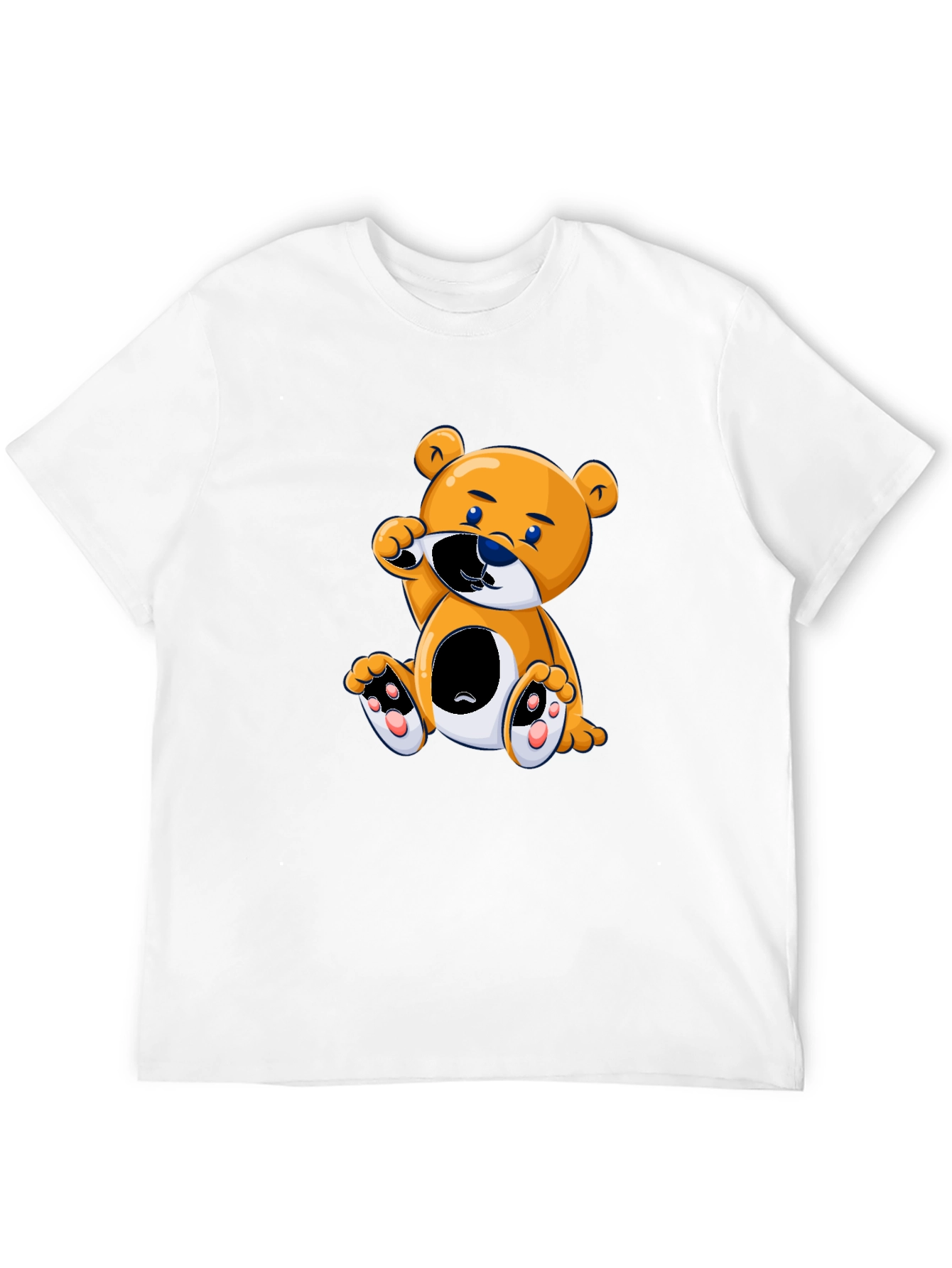 Cute Cartoon Bear Black T-Shirt