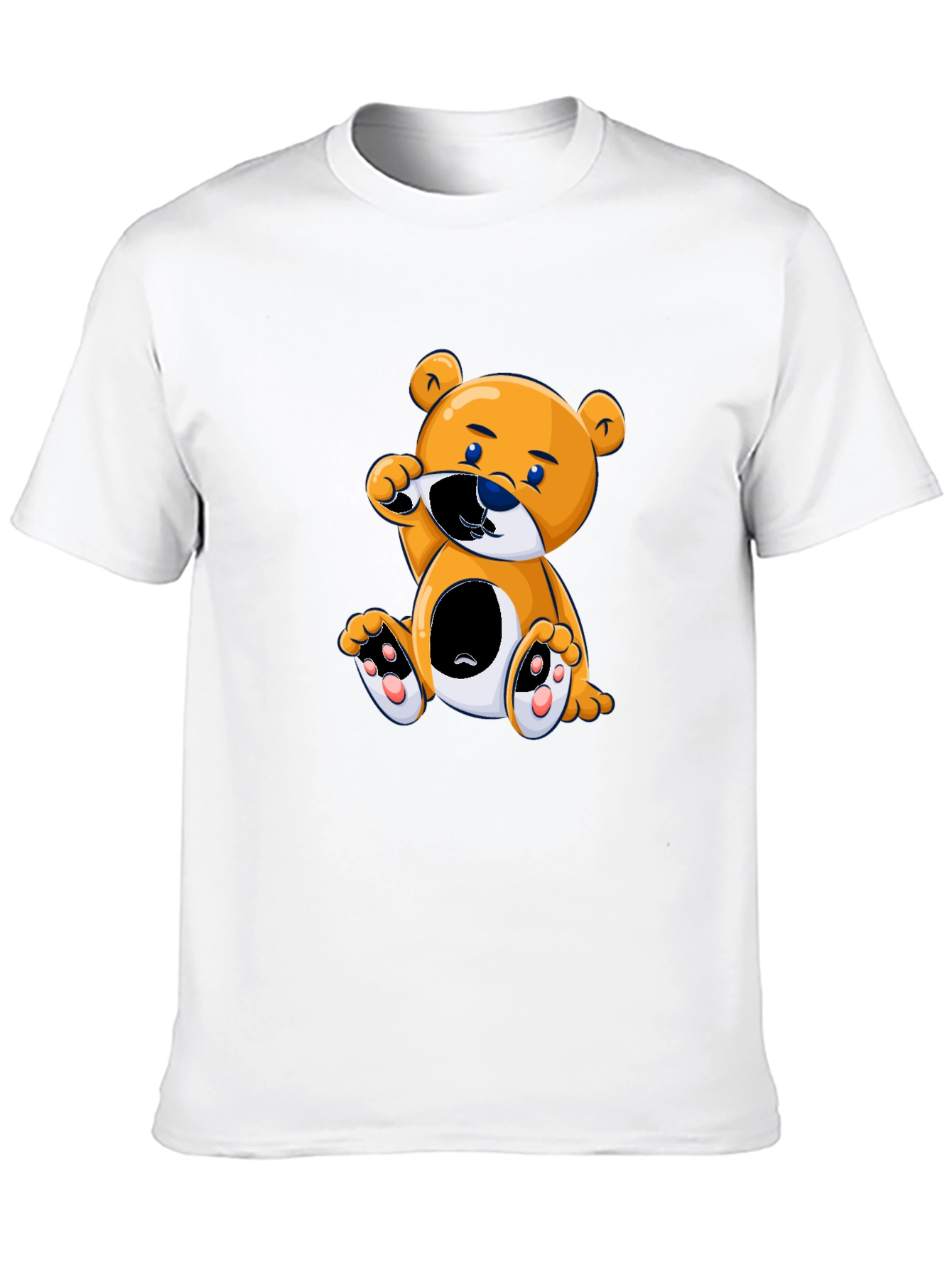 Cute Cartoon Bear Black T-Shirt