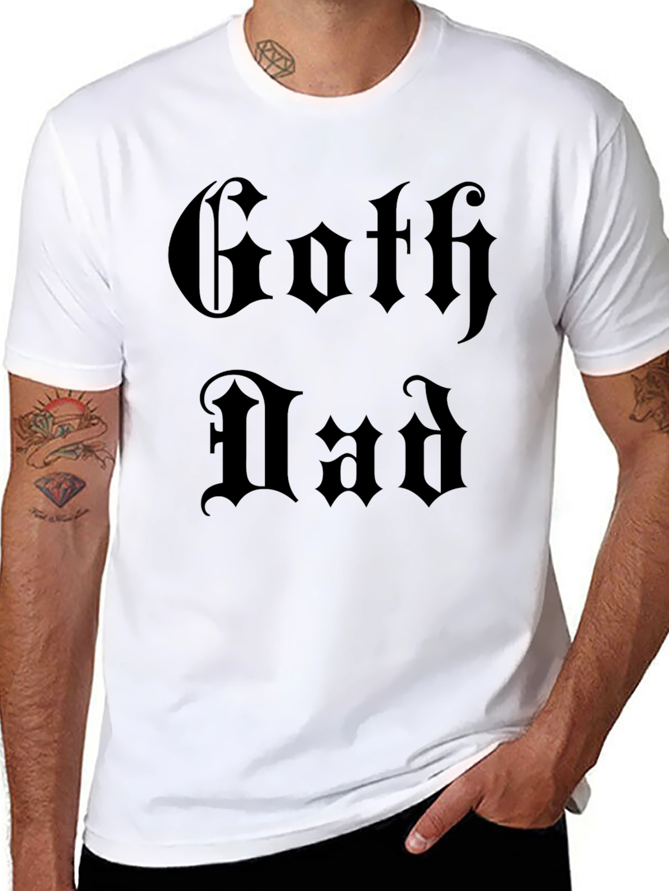 Goth Dad Graphic Tee - Black Gothic Style