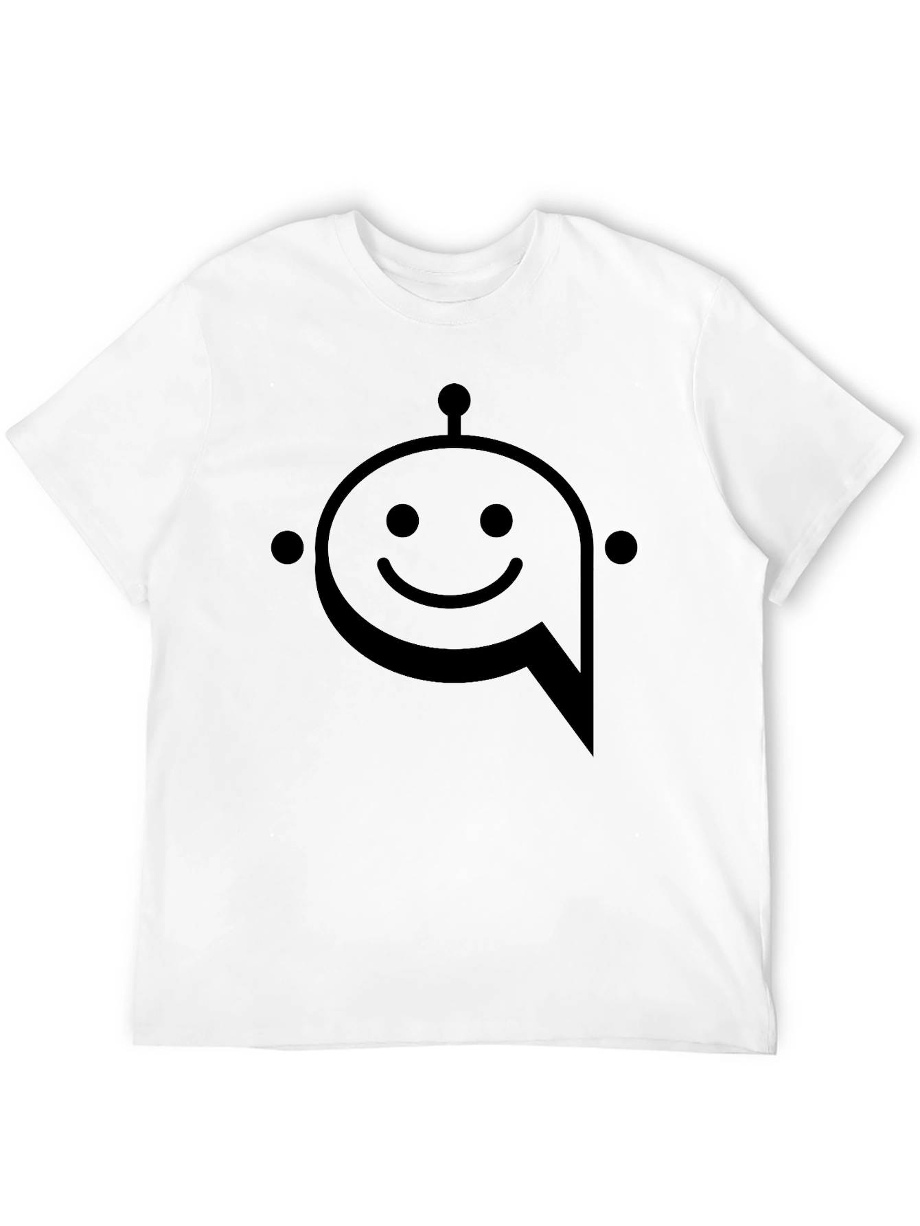 Black Robot Face Graphic T-Shirt