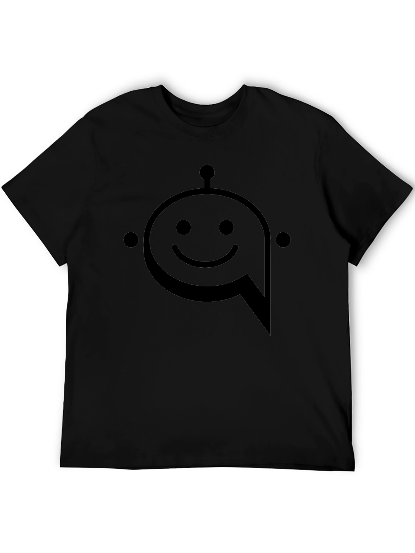 Black Robot Face Graphic T-Shirt