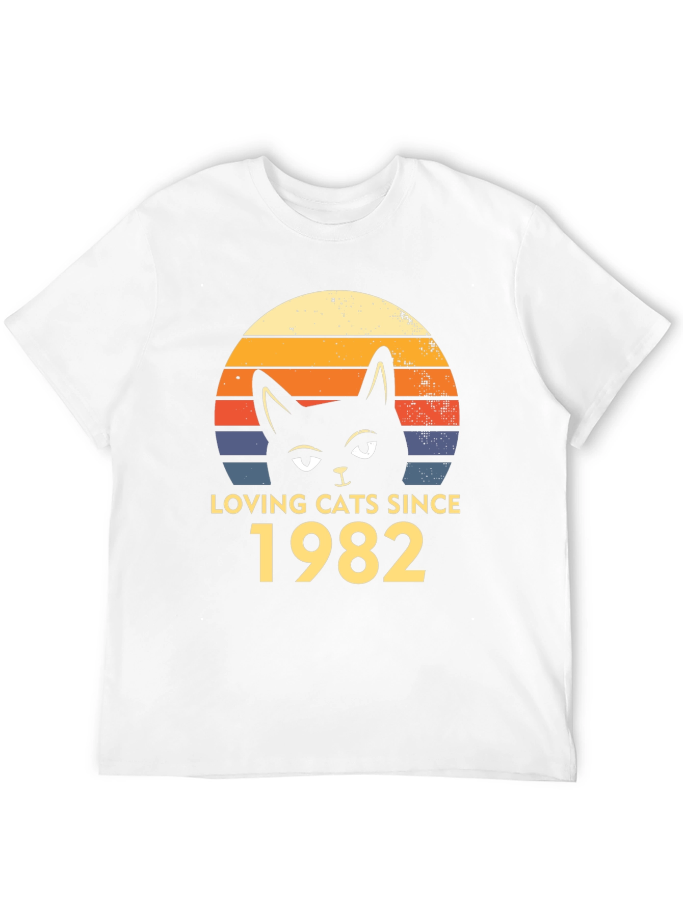 Loving Cats Since 1982 Retro Black T-Shirt