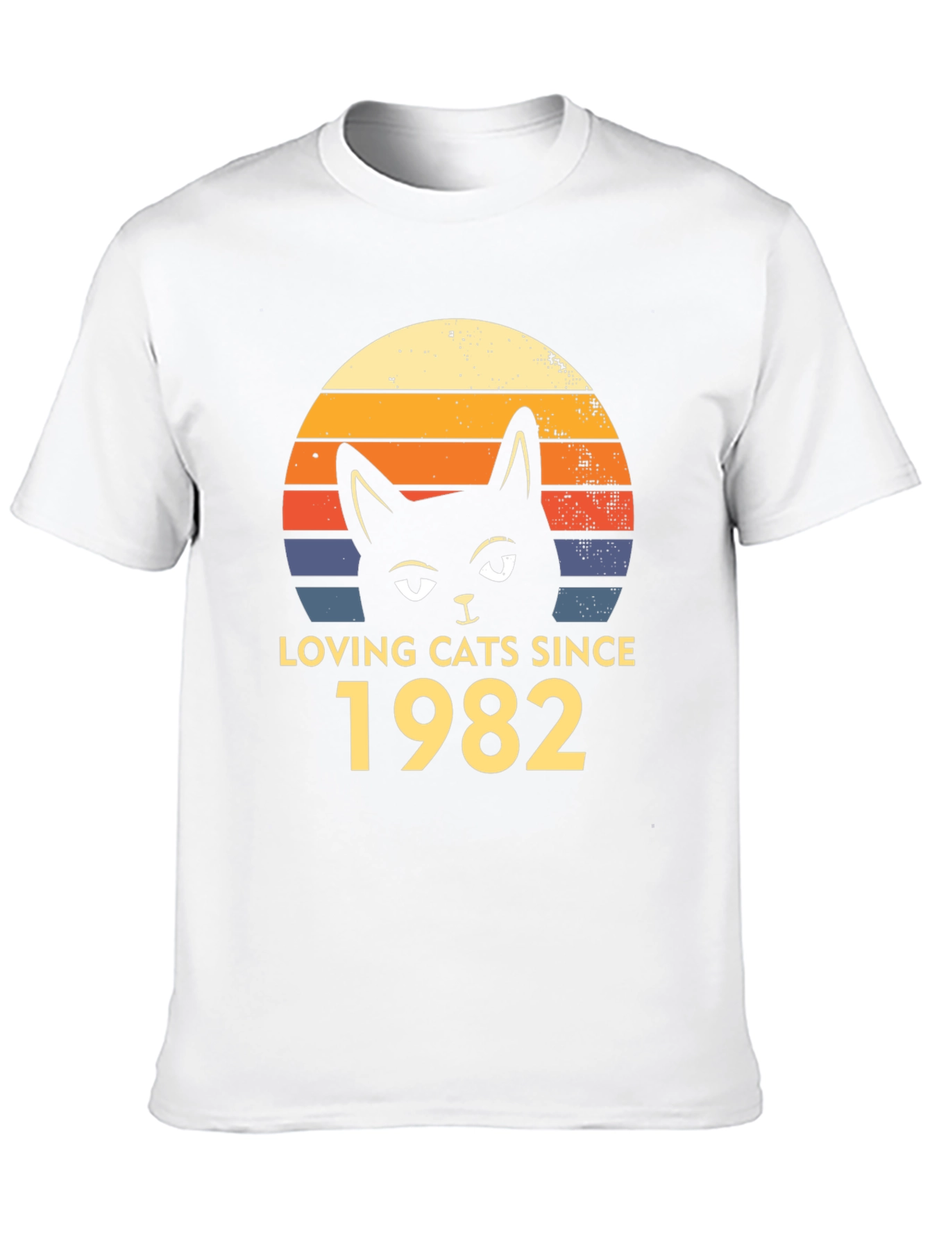 Loving Cats Since 1982 Retro Black T-Shirt