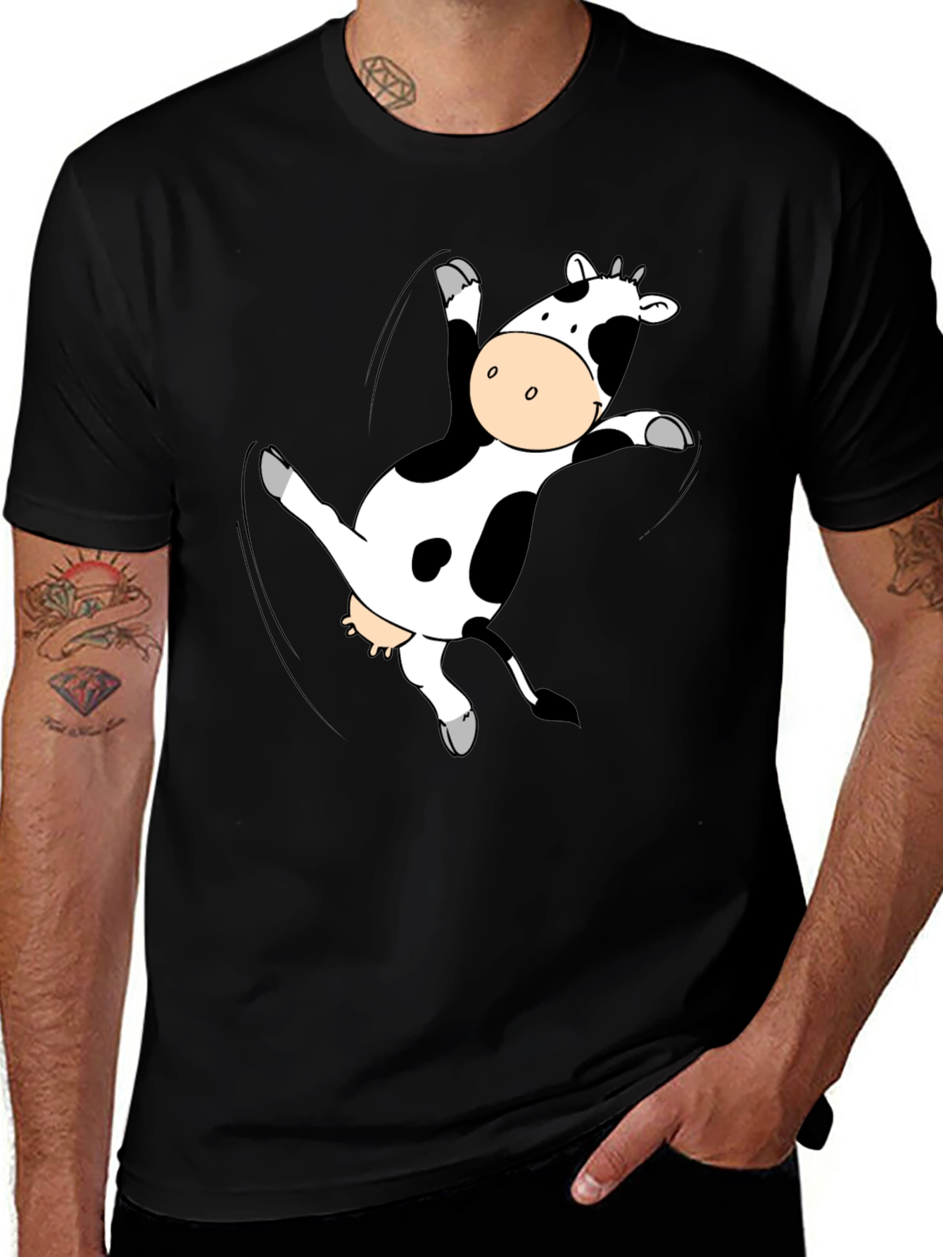 Funny Cow T-Shirt - Black Cotton Tee