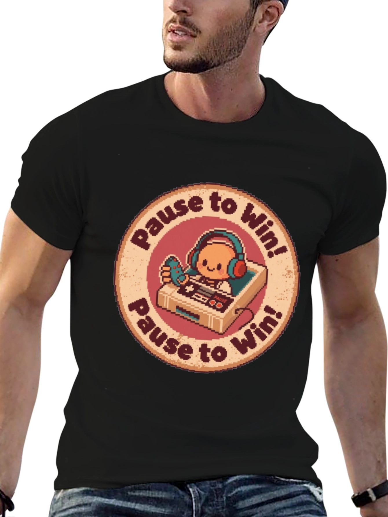 Pause to Win Graphic Tee - Gamer Style