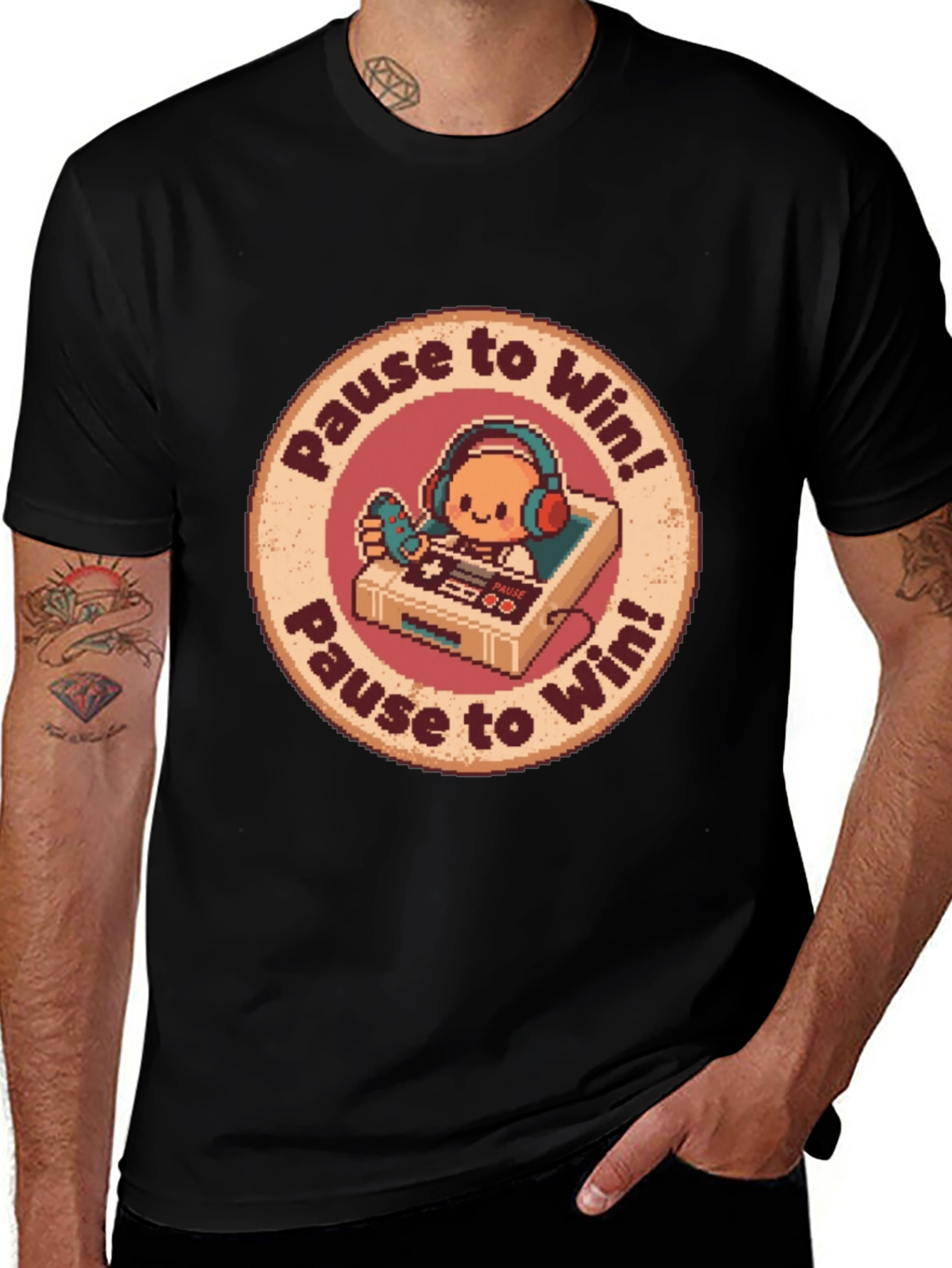 Pause to Win Graphic Tee - Gamer Style