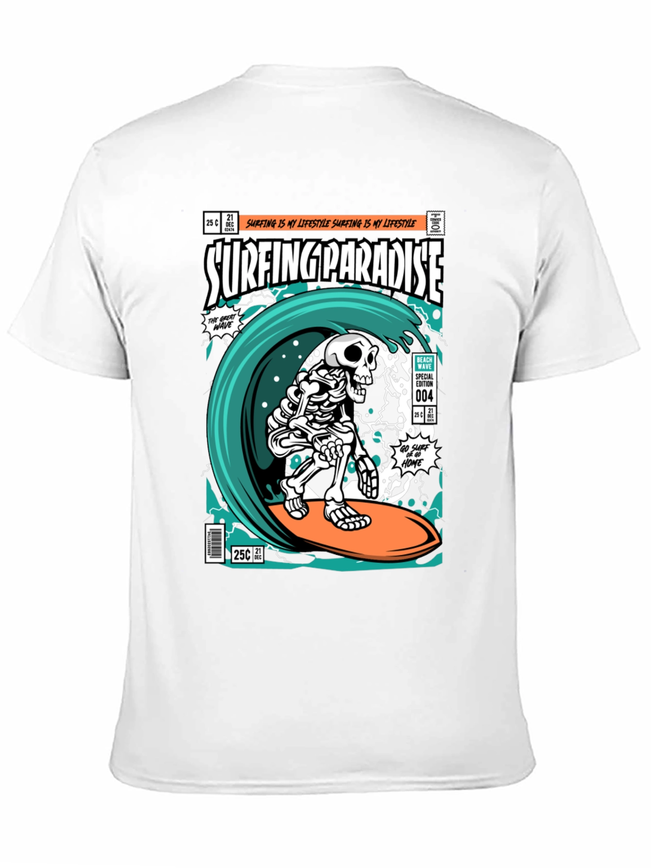 Surfing Paradise Skeleton T-Shirt