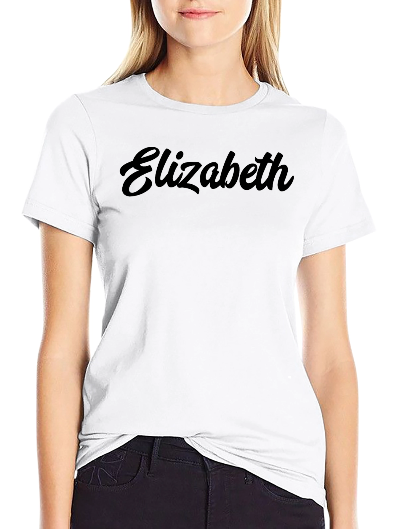 Elizabeth Script T-Shirt - Classic Black Tee