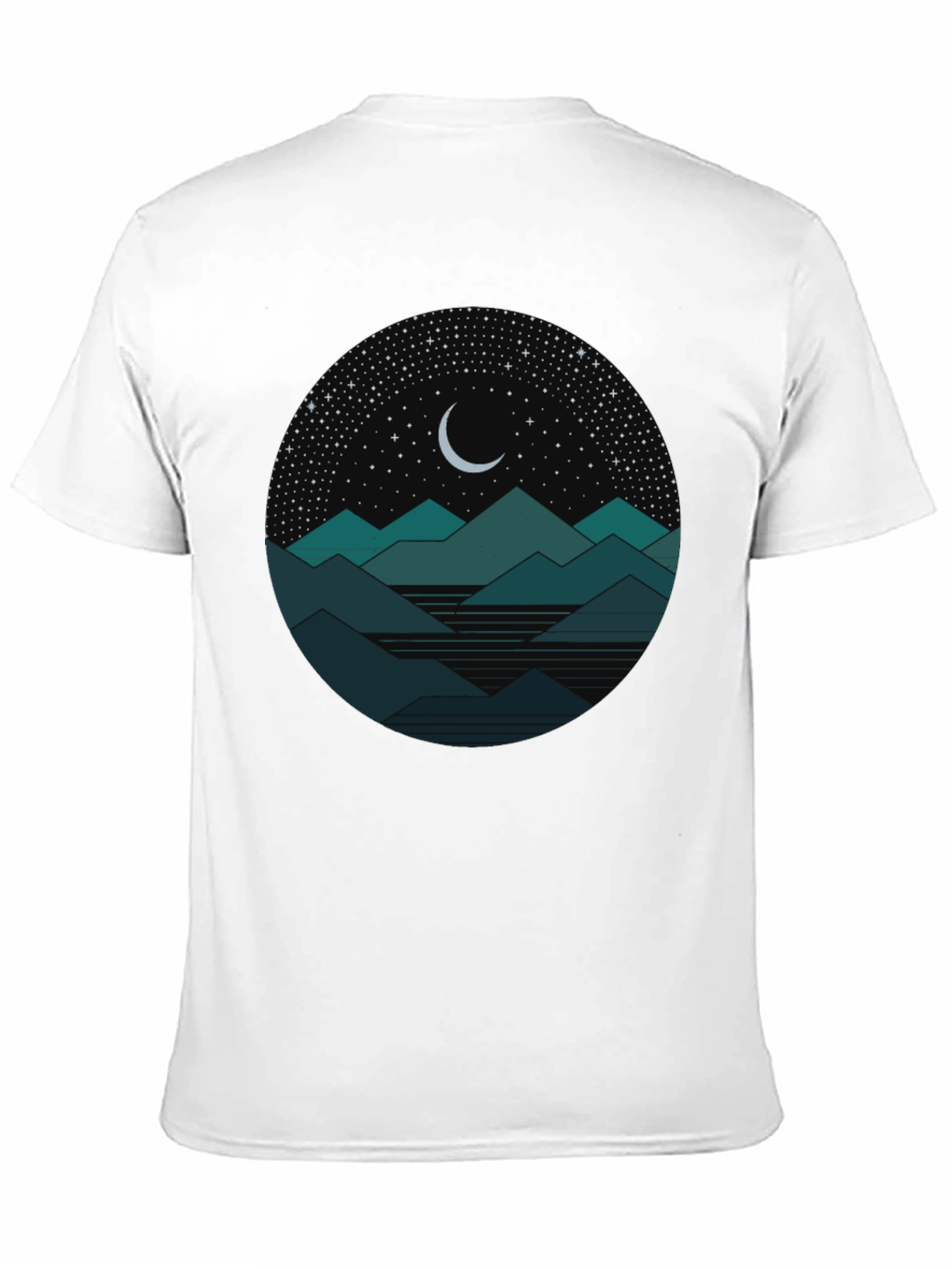 Nightscape Graphic Tee - Mountain & Moon Design