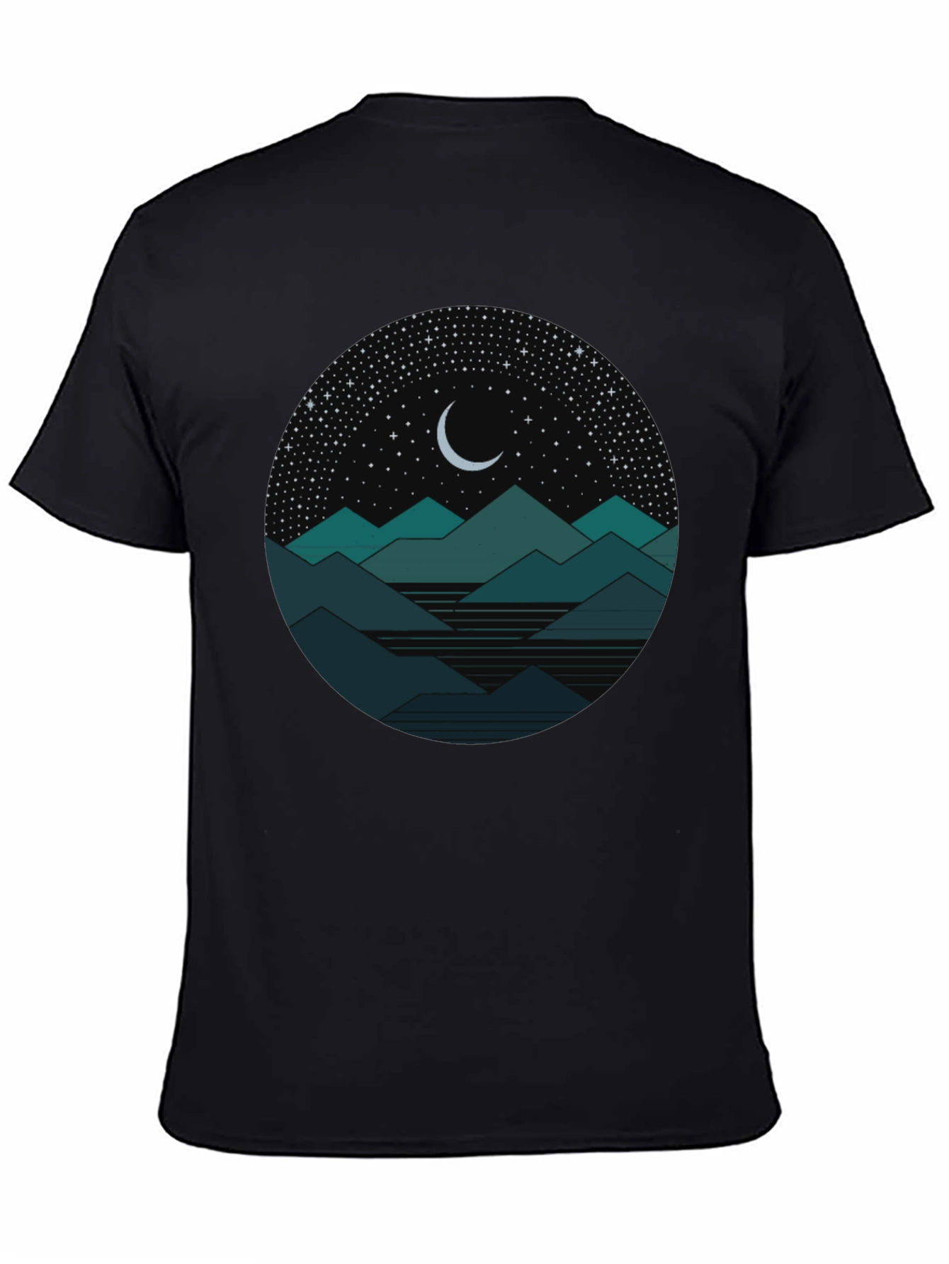 Nightscape Graphic Tee - Mountain & Moon Design