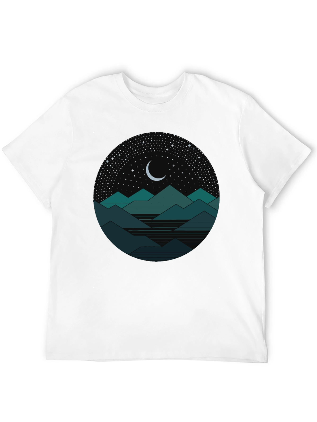 Nightscape Graphic Tee - Mountain & Moon Design