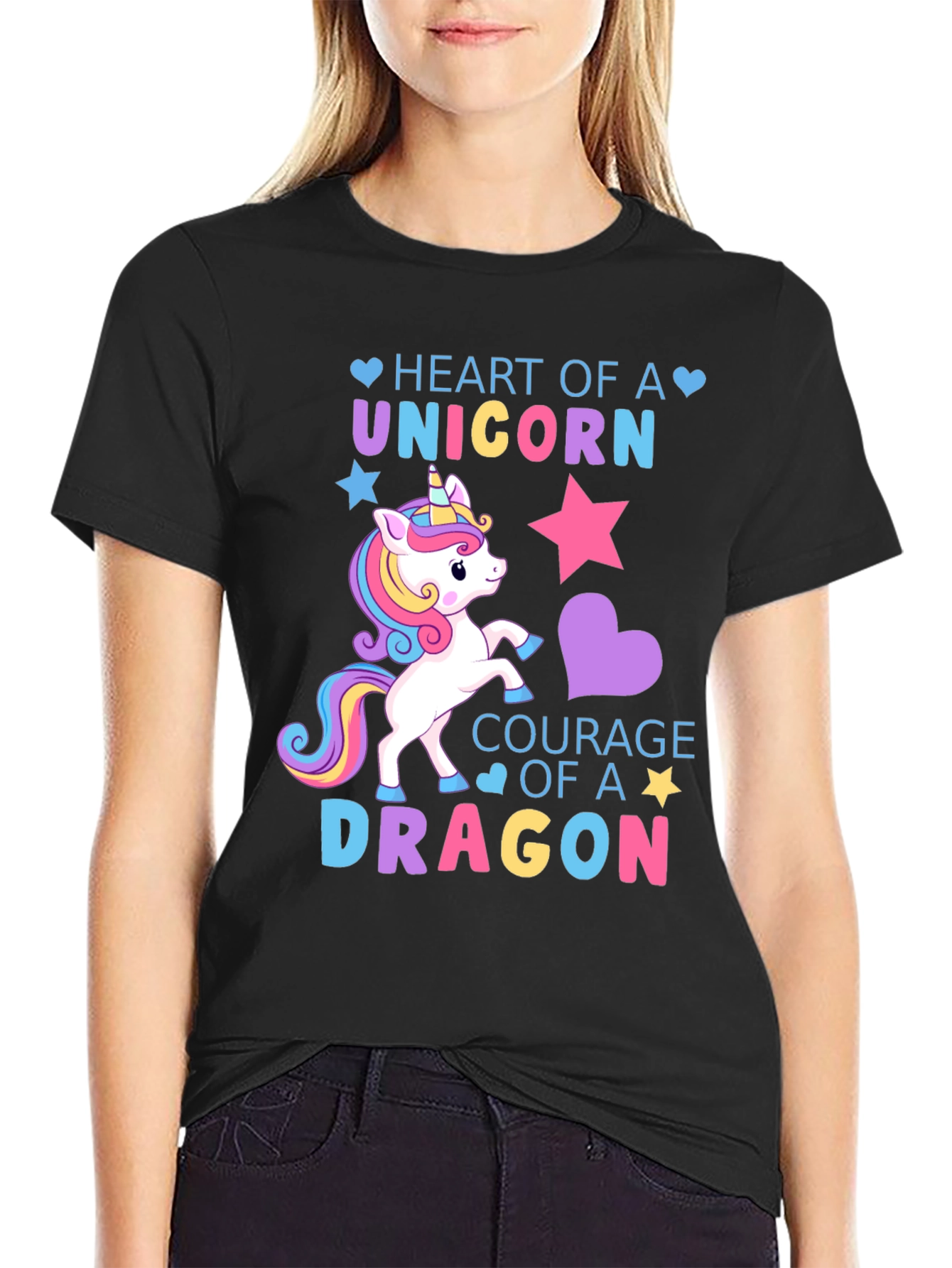 Unicorn Heart Dragon Courage Graphic Tee