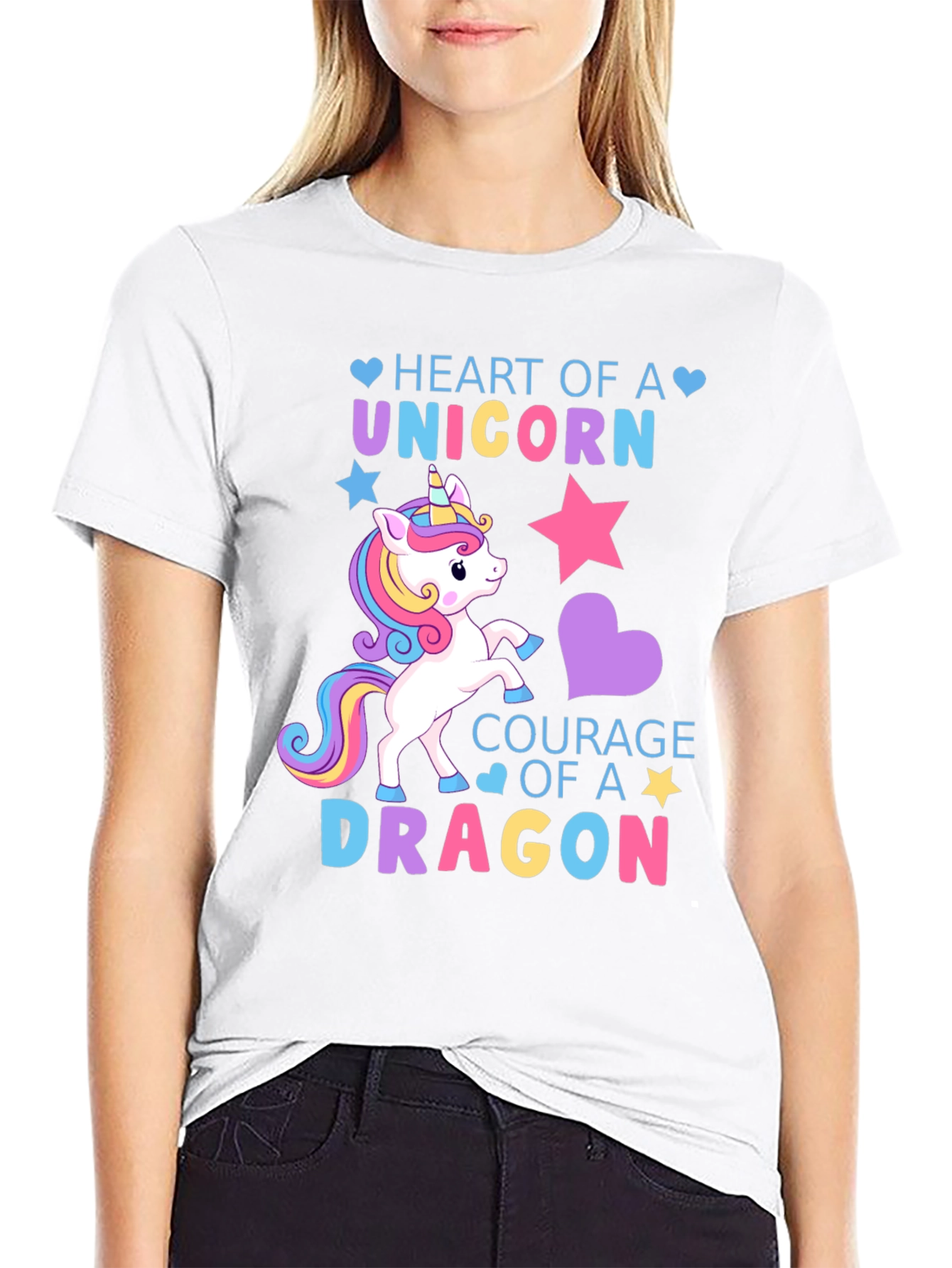 Unicorn Heart Dragon Courage Graphic Tee