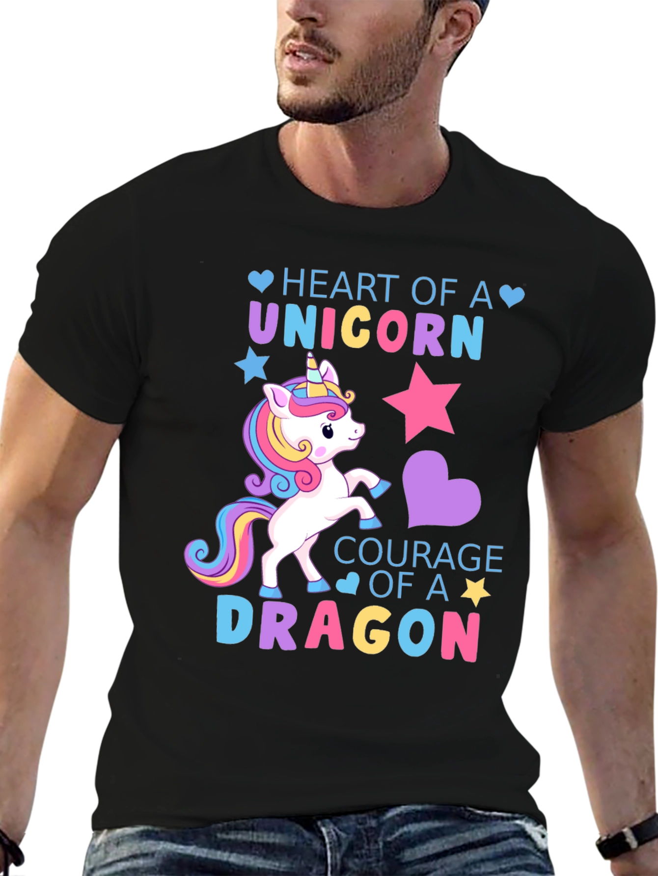 Unicorn Heart Dragon Courage Graphic Tee