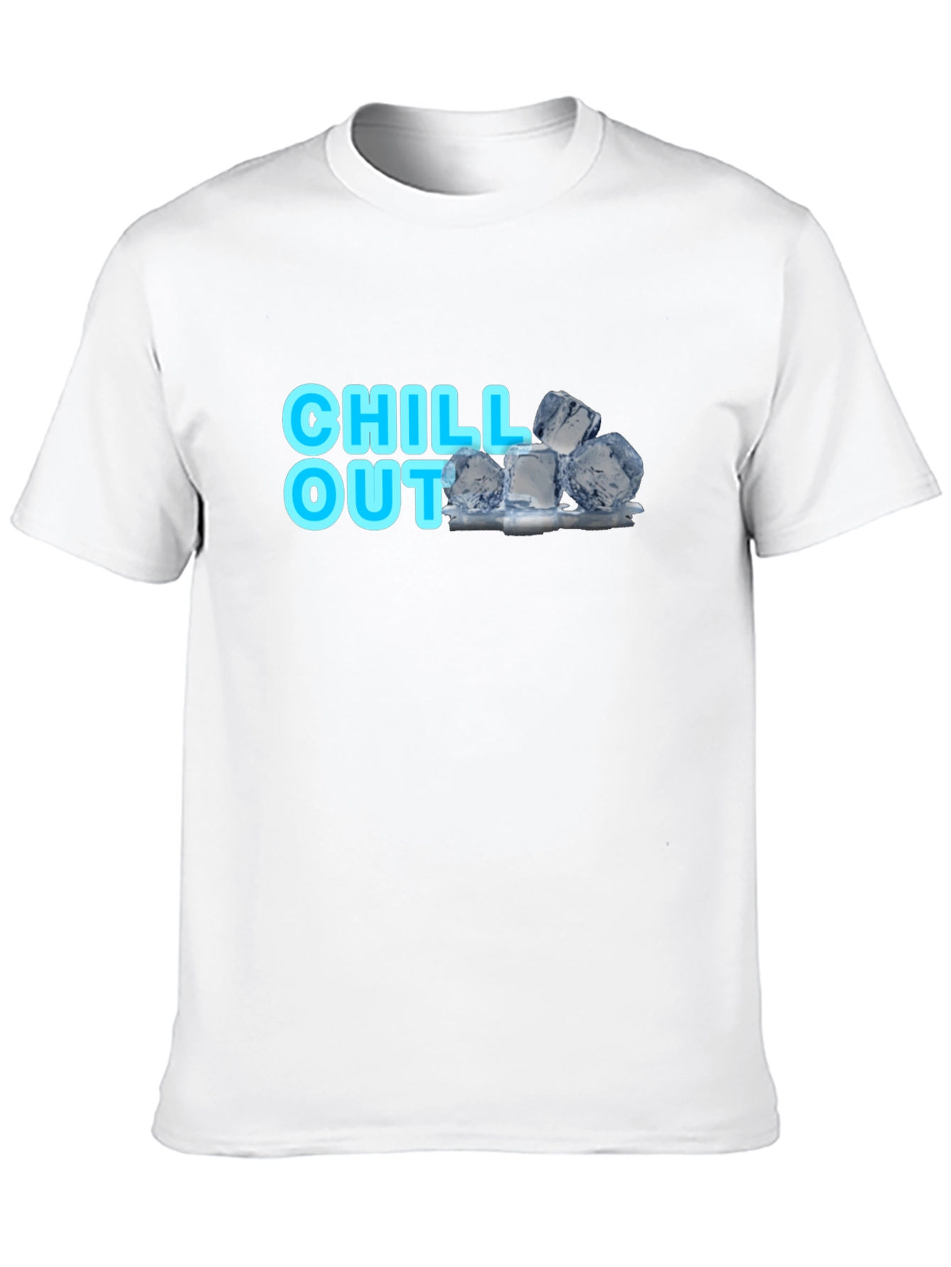 Chill Out Black T-Shirt with Ice Cube Design
