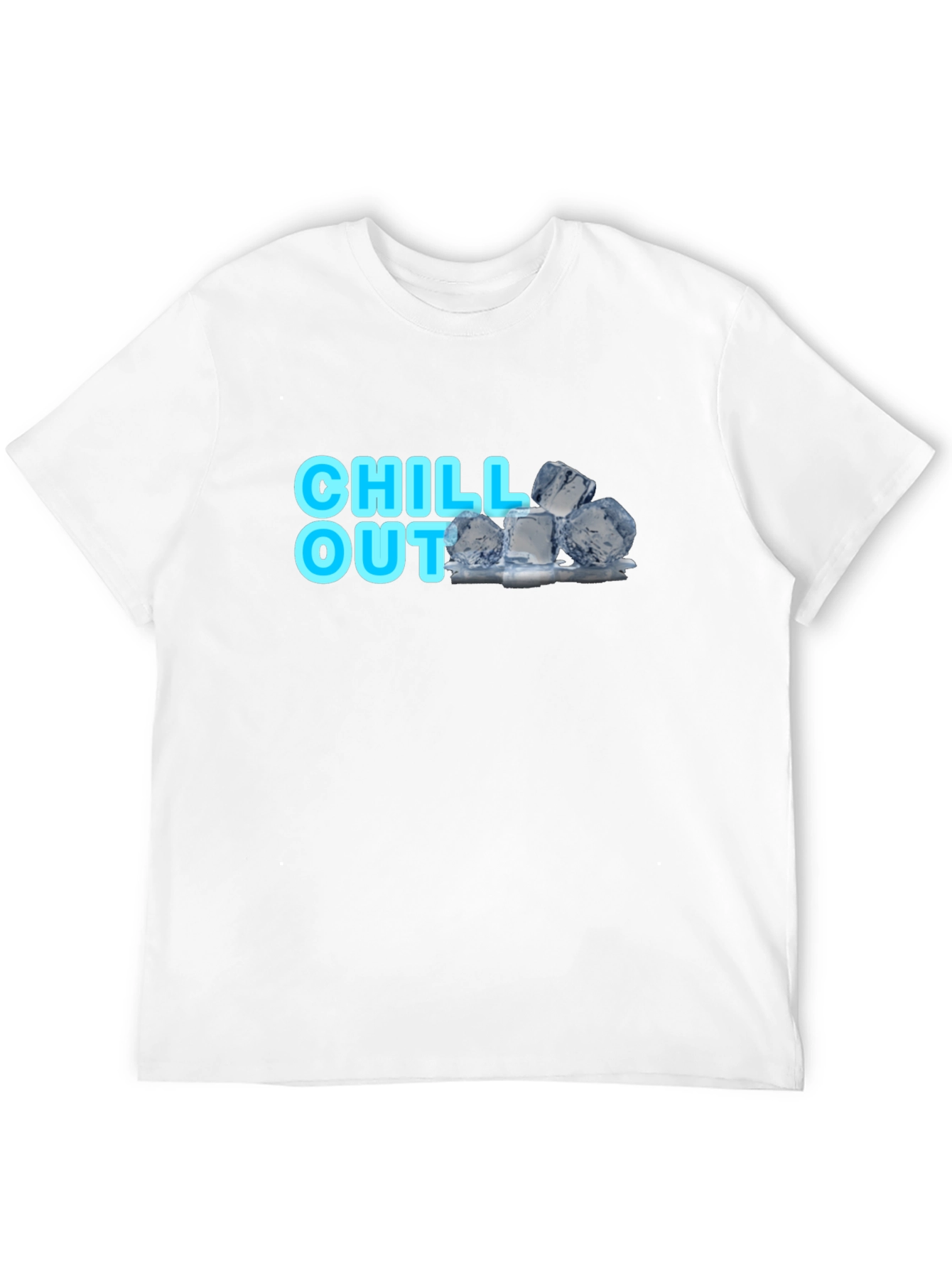 Chill Out Black T-Shirt with Ice Cube Design