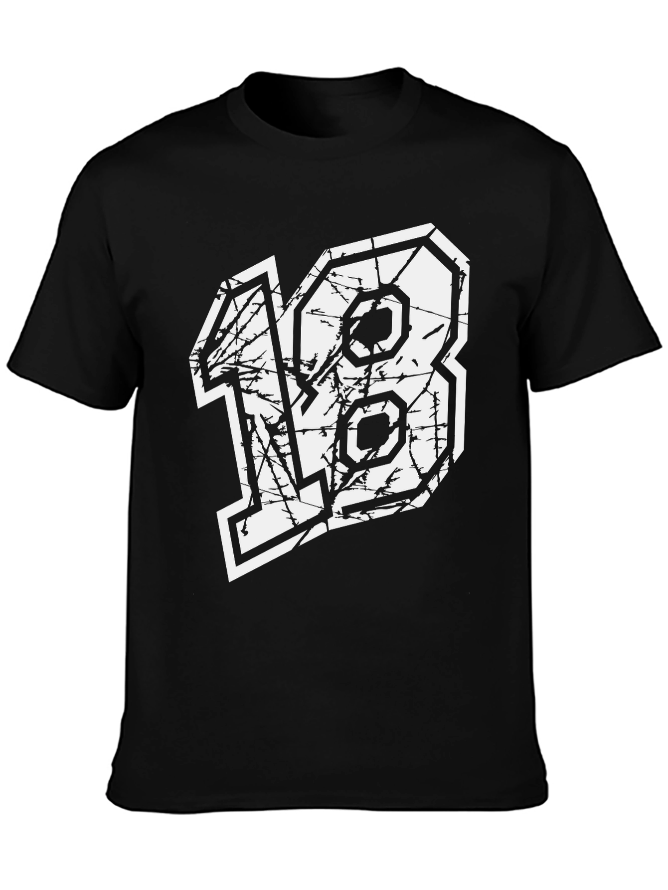 Distressed Number 18 Graphic T-Shirt