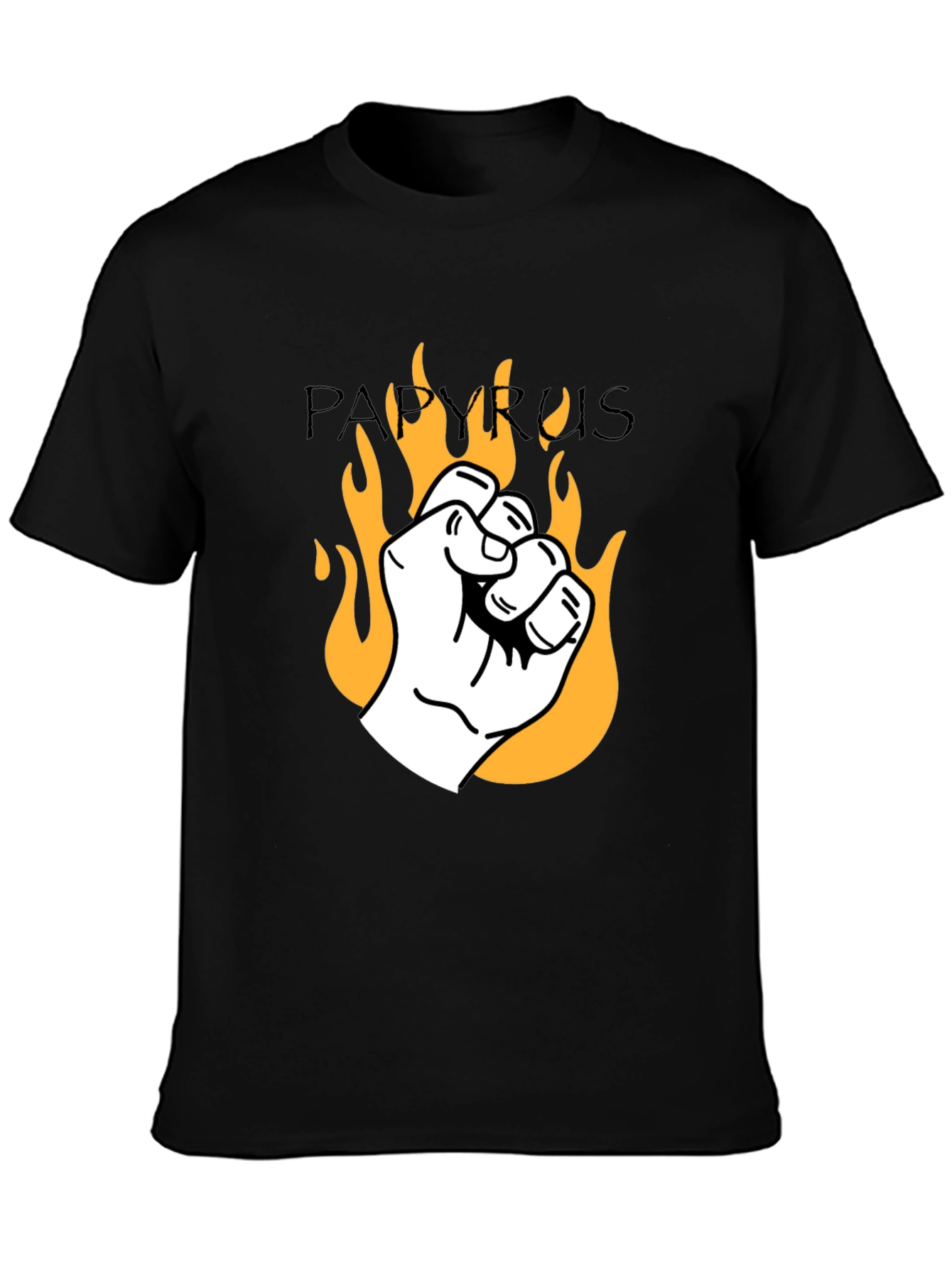 Papyrus Fist Fire Graphic T-Shirt - Black