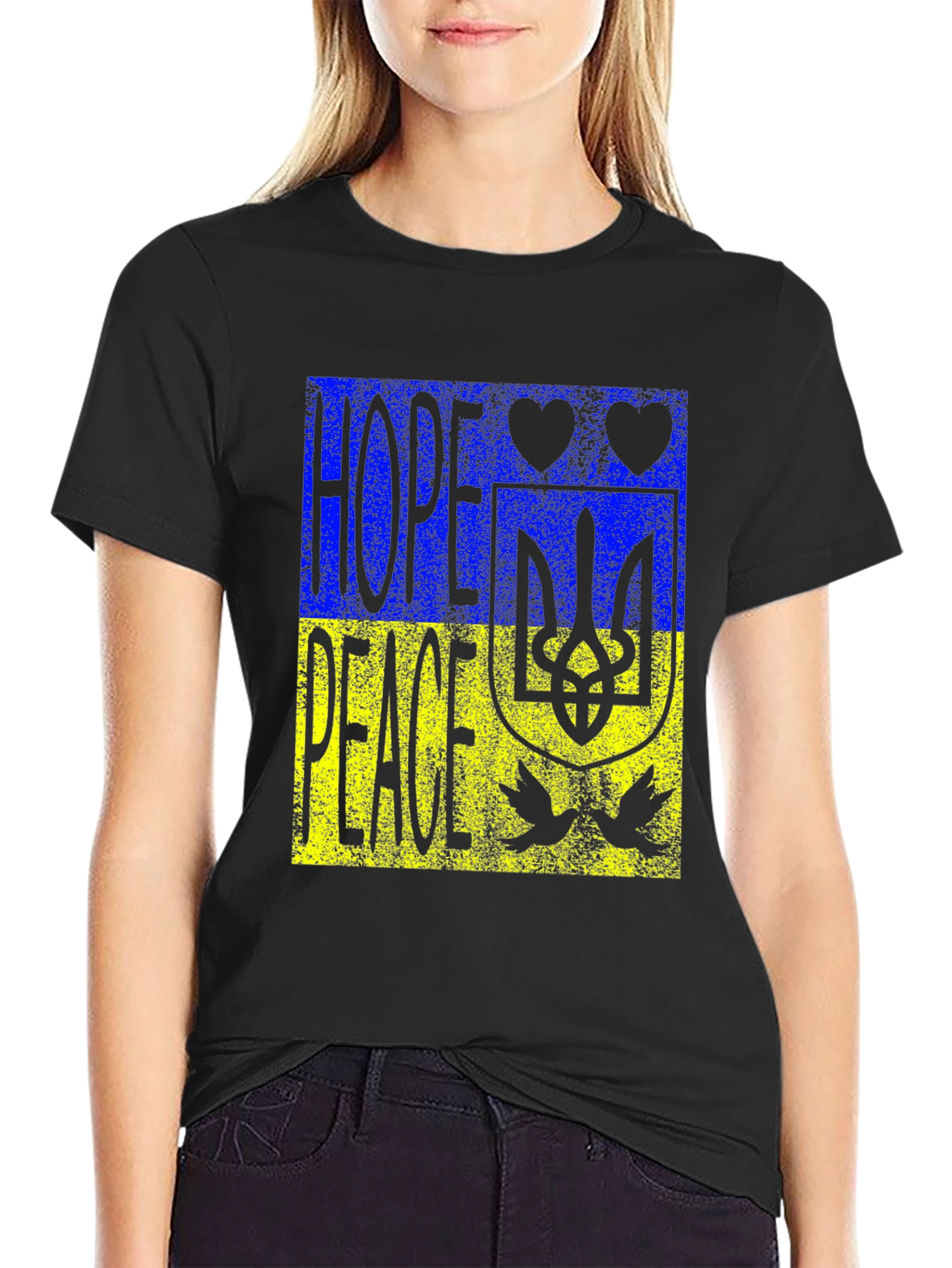 Ukraine Hope & Peace Graphic Tee