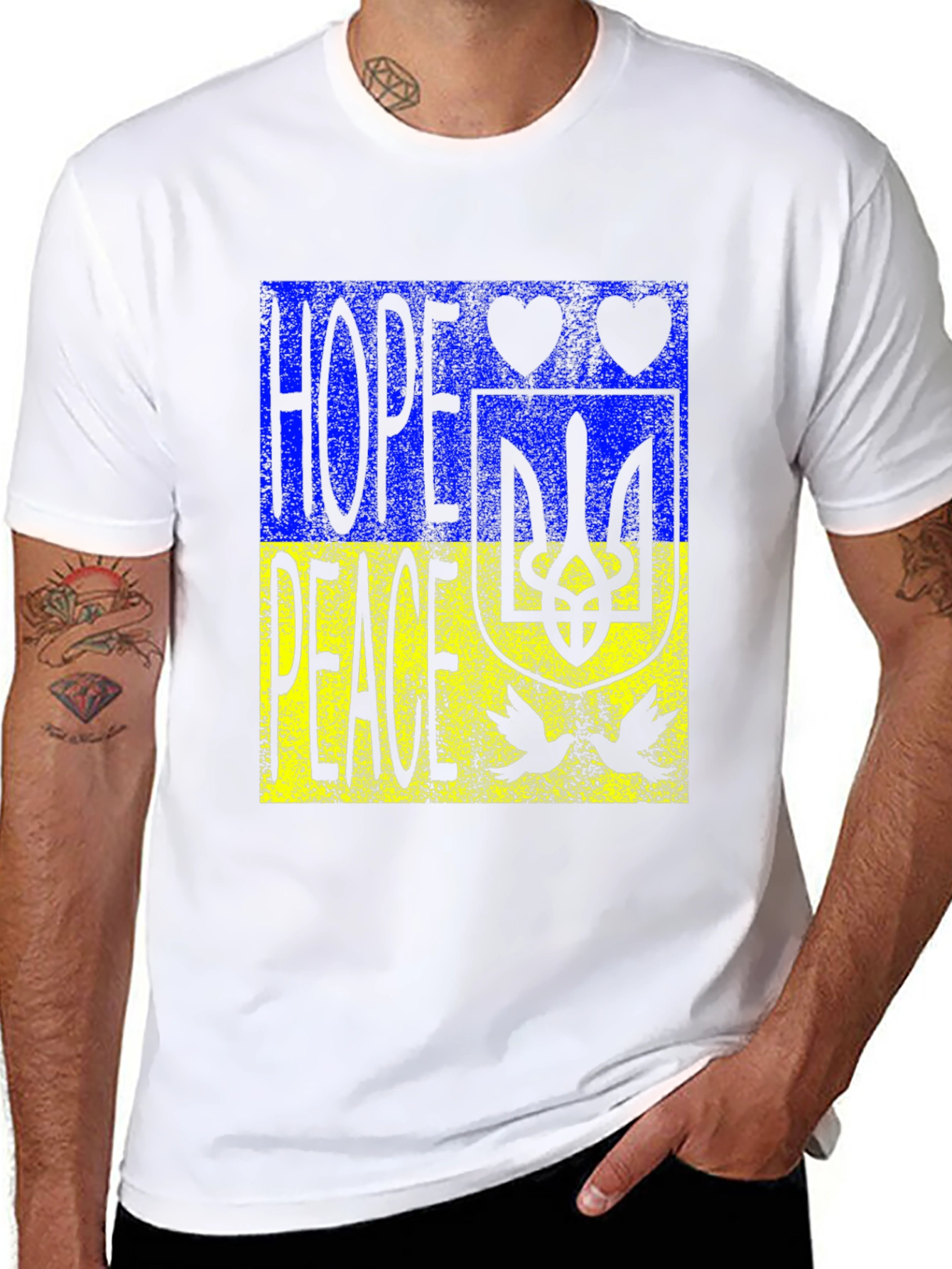 Ukraine Hope & Peace Graphic Tee